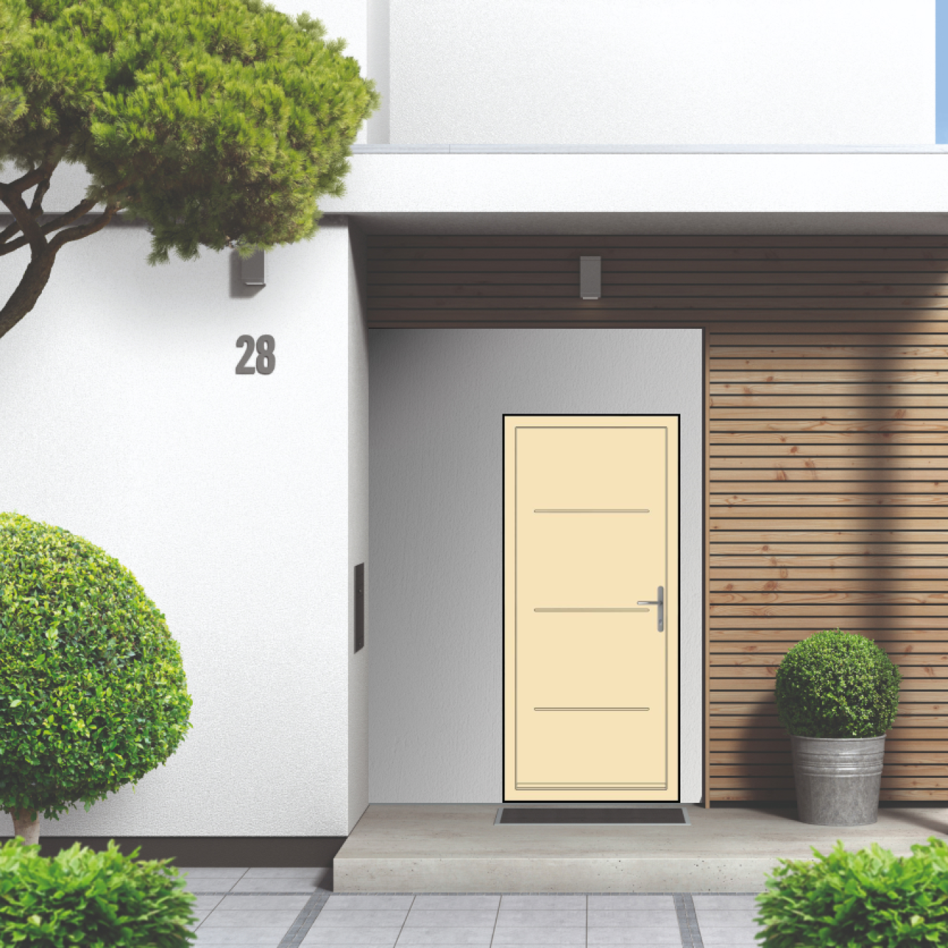 Smart Signature Millbrook Aluminium Composite Door In Cream Image