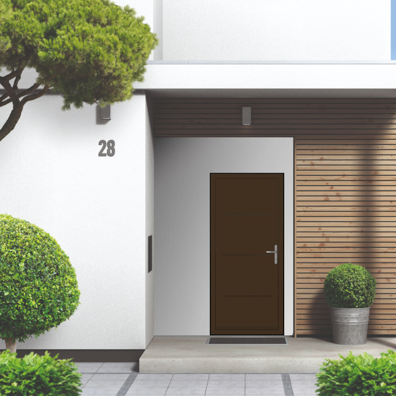 Smart Signature Millbrook Aluminium Composite Door In Brown Image