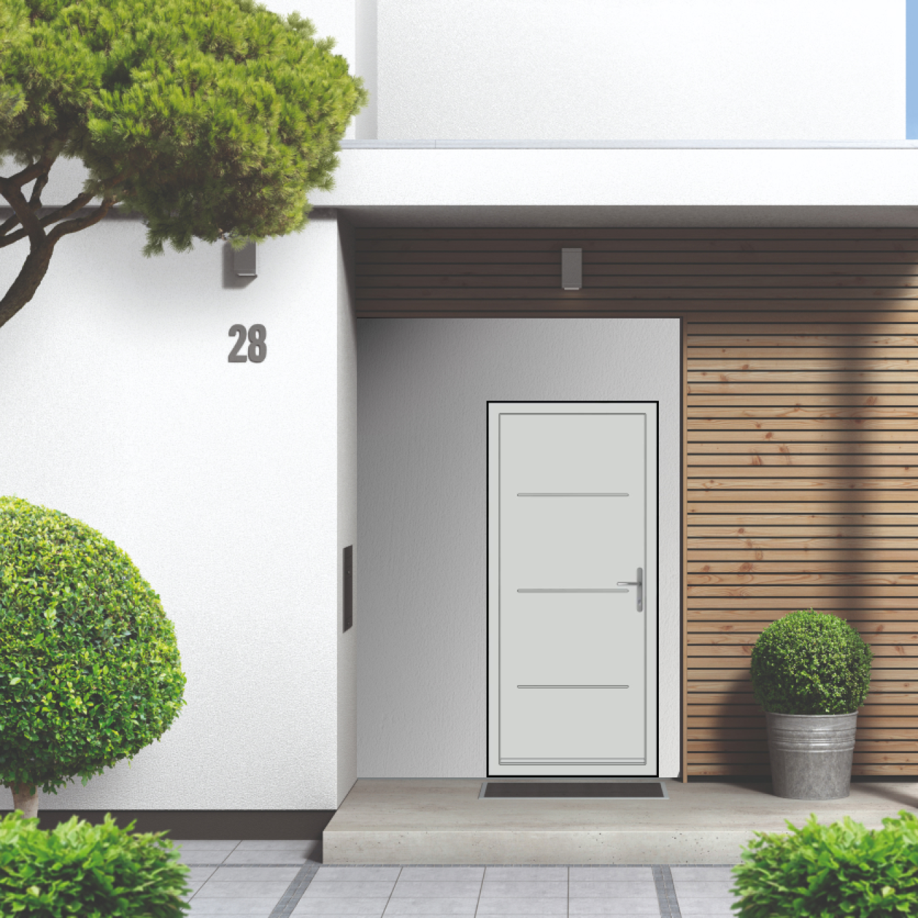Smart Signature Millbrook Aluminium Composite Door In Silver Grey Image