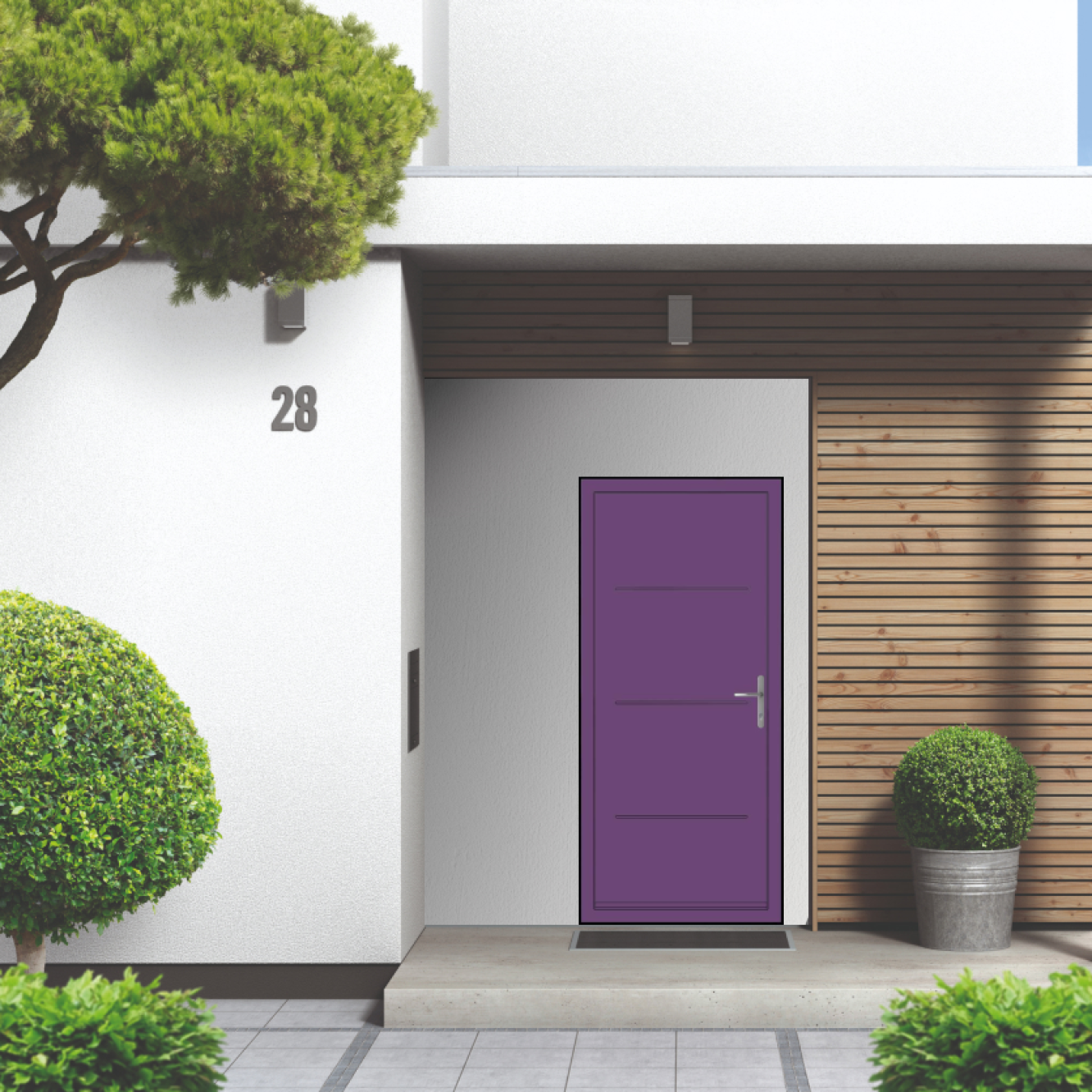 Smart Signature Millbrook Aluminium Composite Door In Blue lilac (RAL 4005T) Image