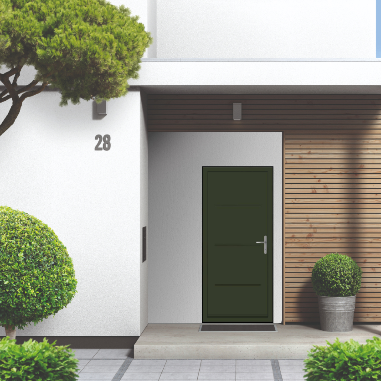 Smart Signature Millbrook Aluminium Composite Door In Bottle green (RAL 6007T) Image