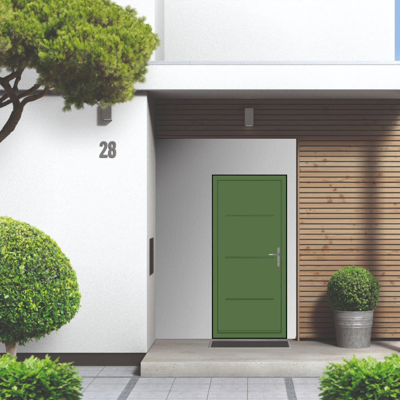 Smart Signature Millbrook Aluminium Composite Door In Reseda green (RAL 6011T) Image
