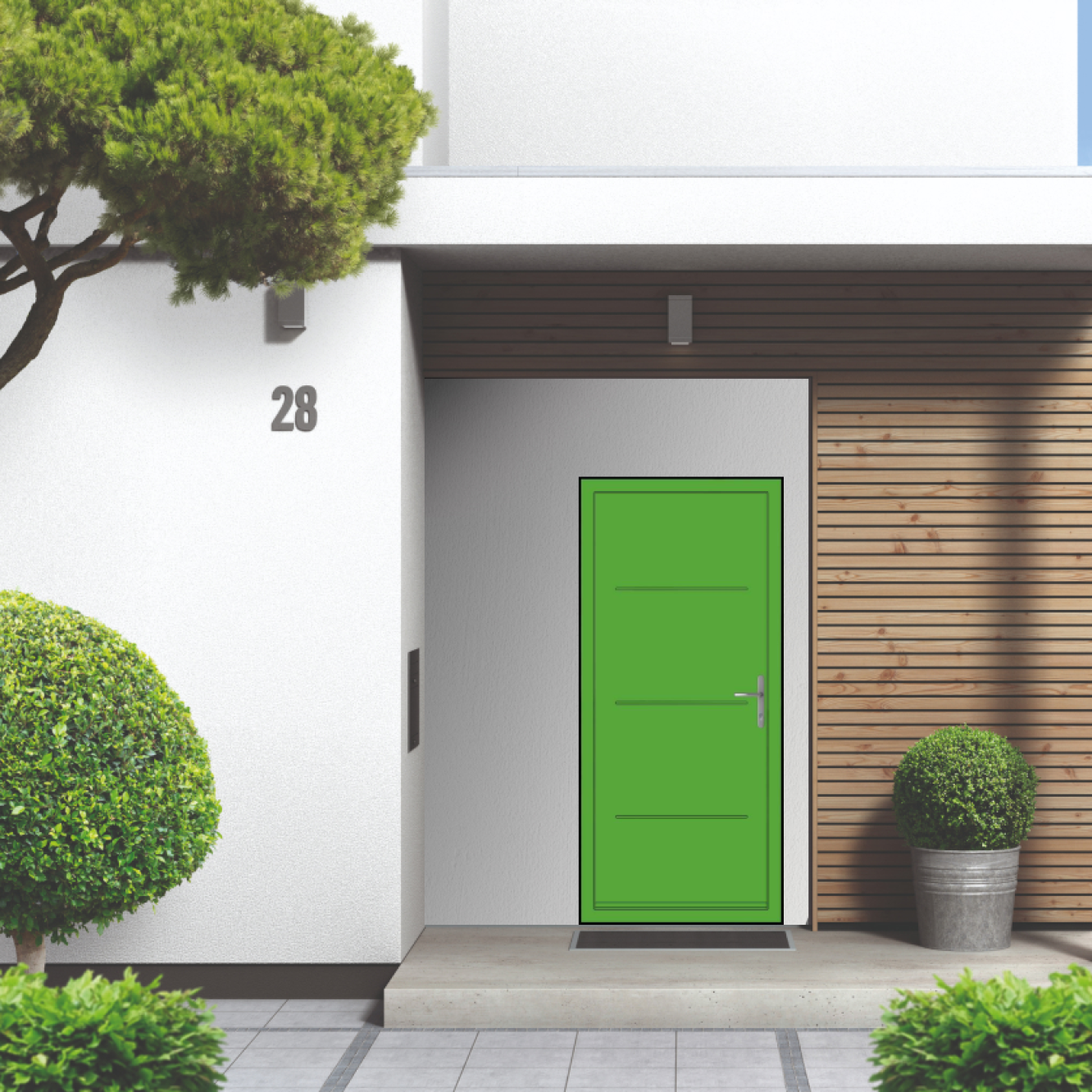 Smart Signature Millbrook Aluminium Composite Door In Yellow green (RAL 6018T) Image