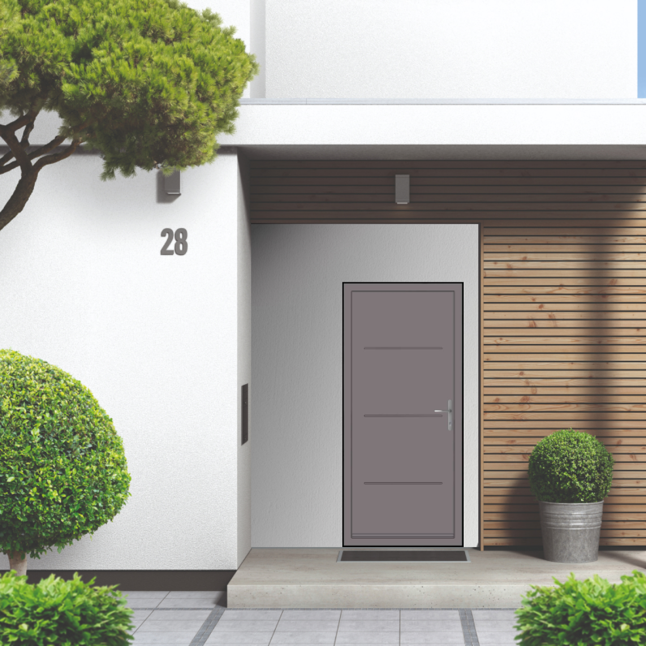Smart Signature Millbrook Aluminium Composite Door In Platinum grey (RAL 7036T) Image