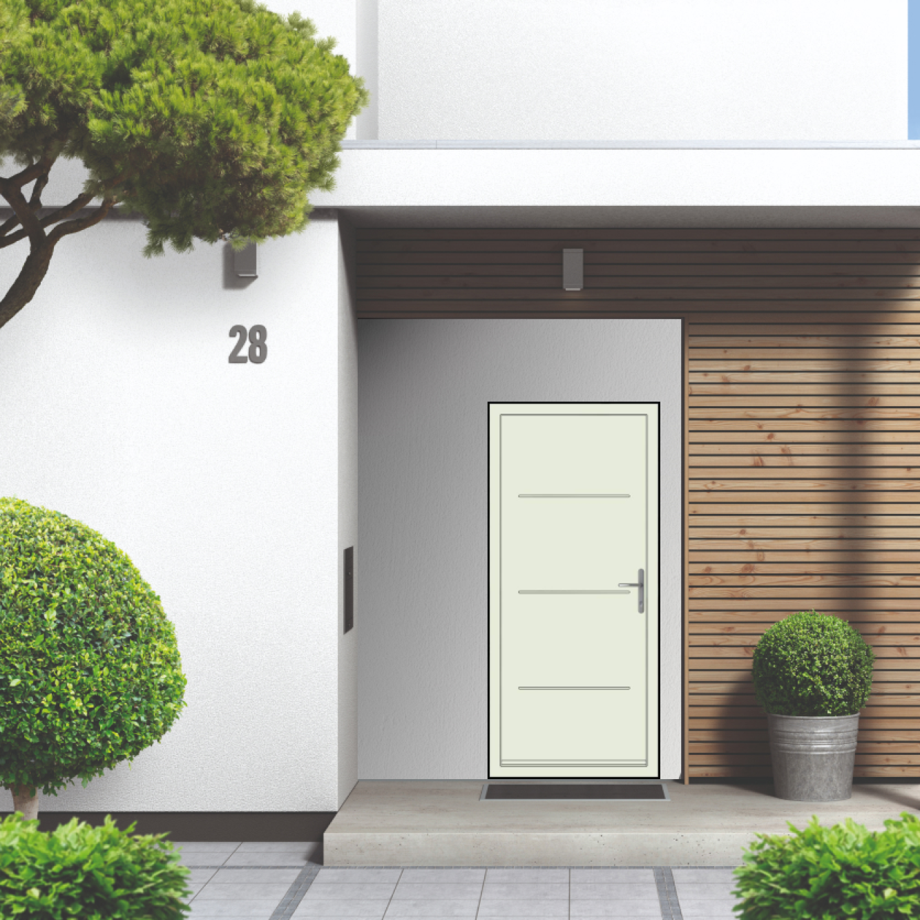 Smart Signature Millbrook Aluminium Composite Door In Grey white (RAL 9002T) Image