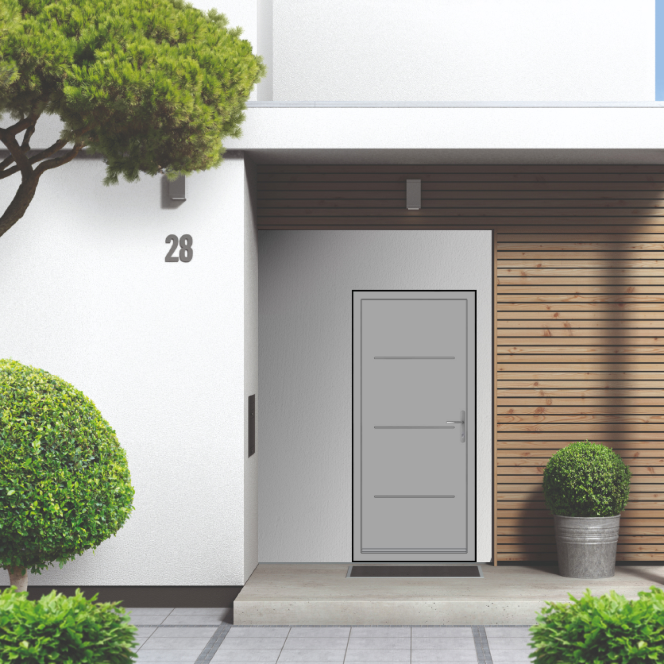 Smart Signature Millbrook Aluminium Composite Door In White aluminium (RAL 9006T) Image