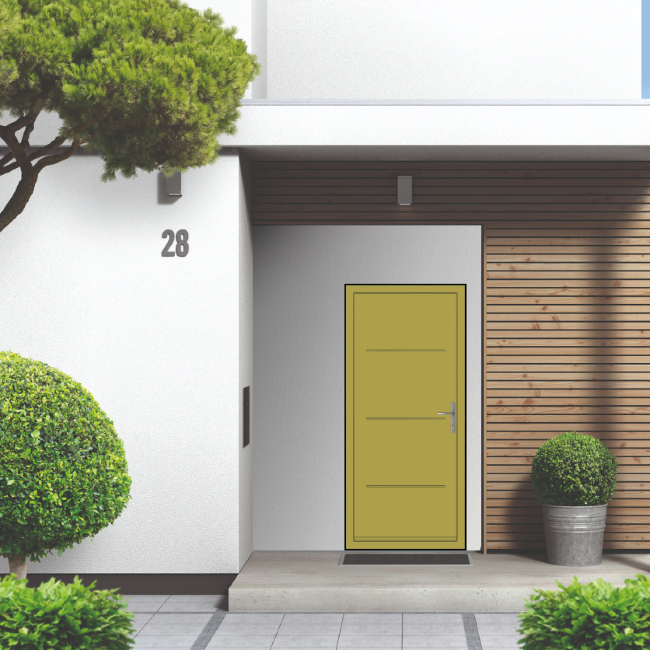 Smart Signature Millbrook Aluminium Composite Door In Ochre yellow (RAL 1024T) Image