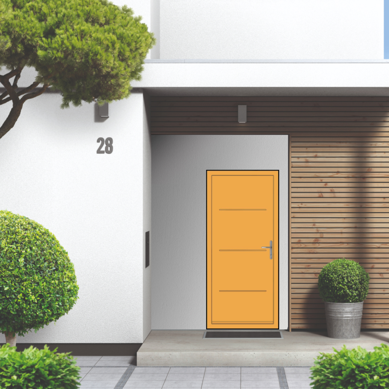 Smart Signature Millbrook Aluminium Composite Door In Pastel yellow (RAL 1034T) Image