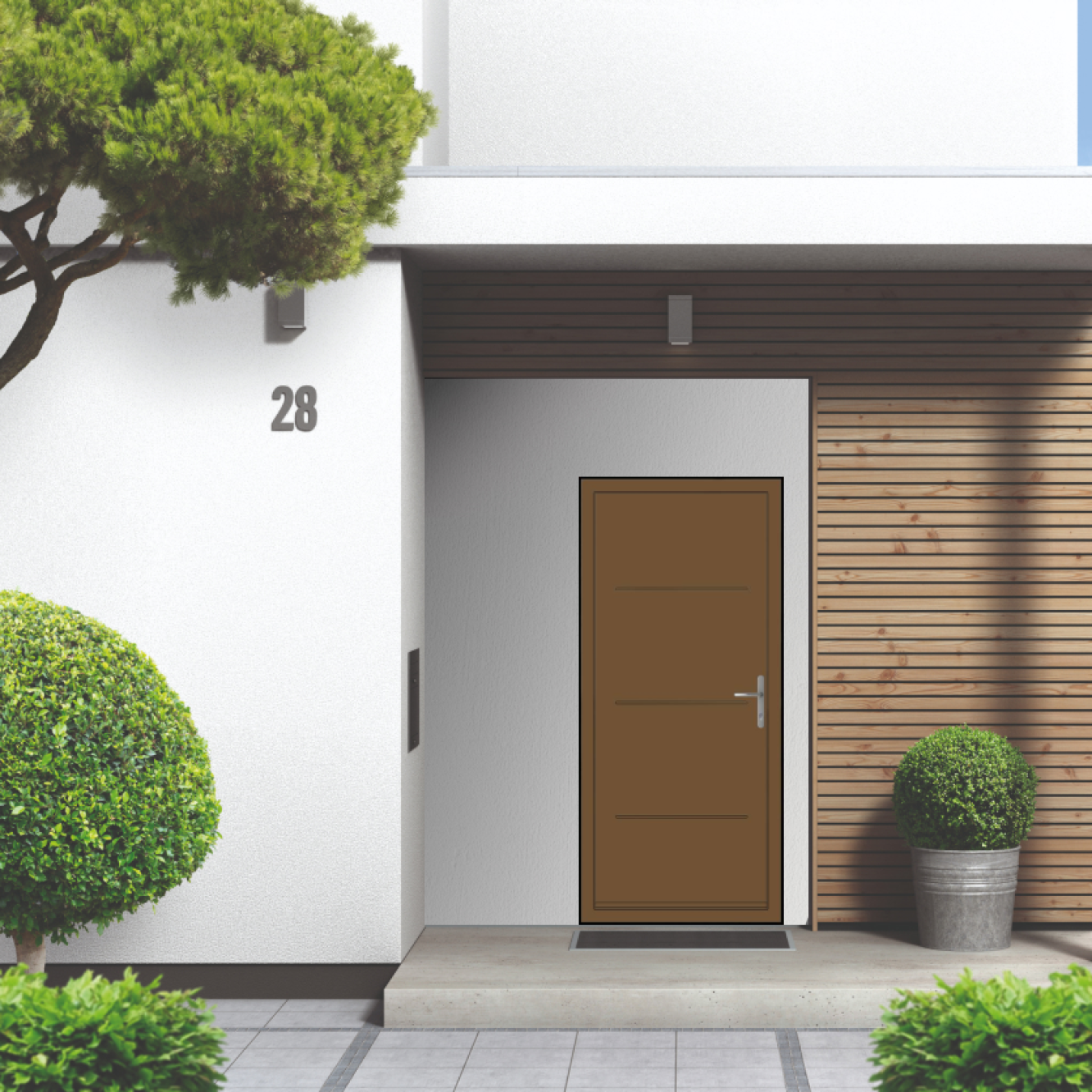 Smart Signature Millbrook Aluminium Composite Door In Pearl gold (RAL 1036T) Image