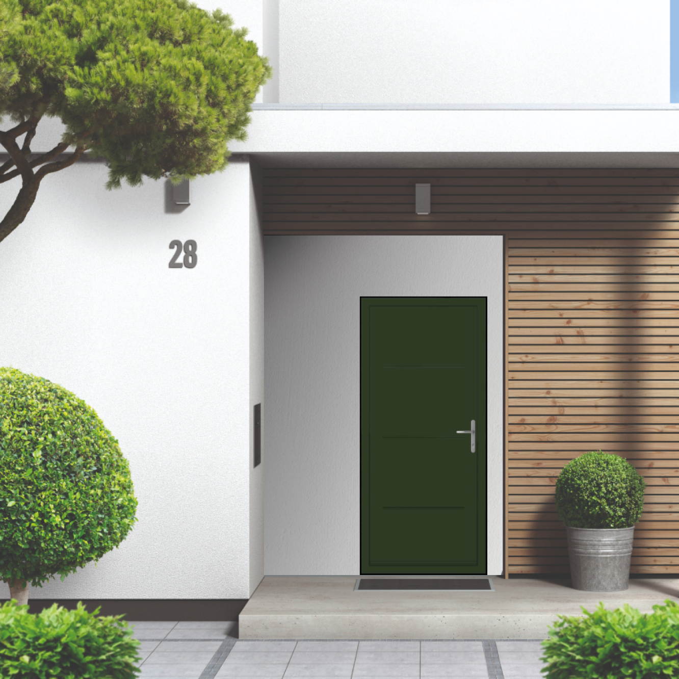 Smart Signature Millbrook Aluminium Composite Door In Chrome green (RAL 6020T) Image