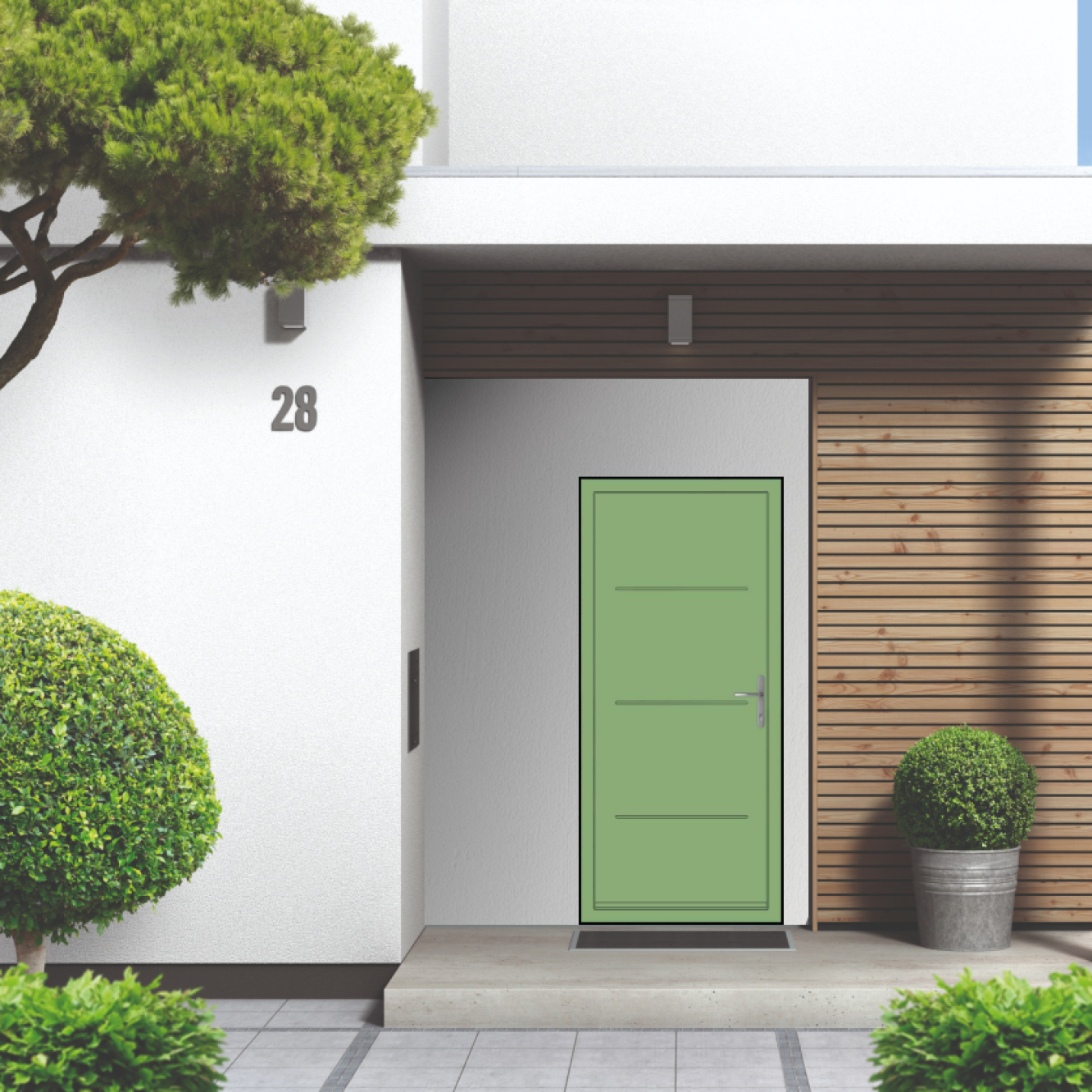 Smart Signature Millbrook Aluminium Composite Door In Pale green (RAL 6021T) Image
