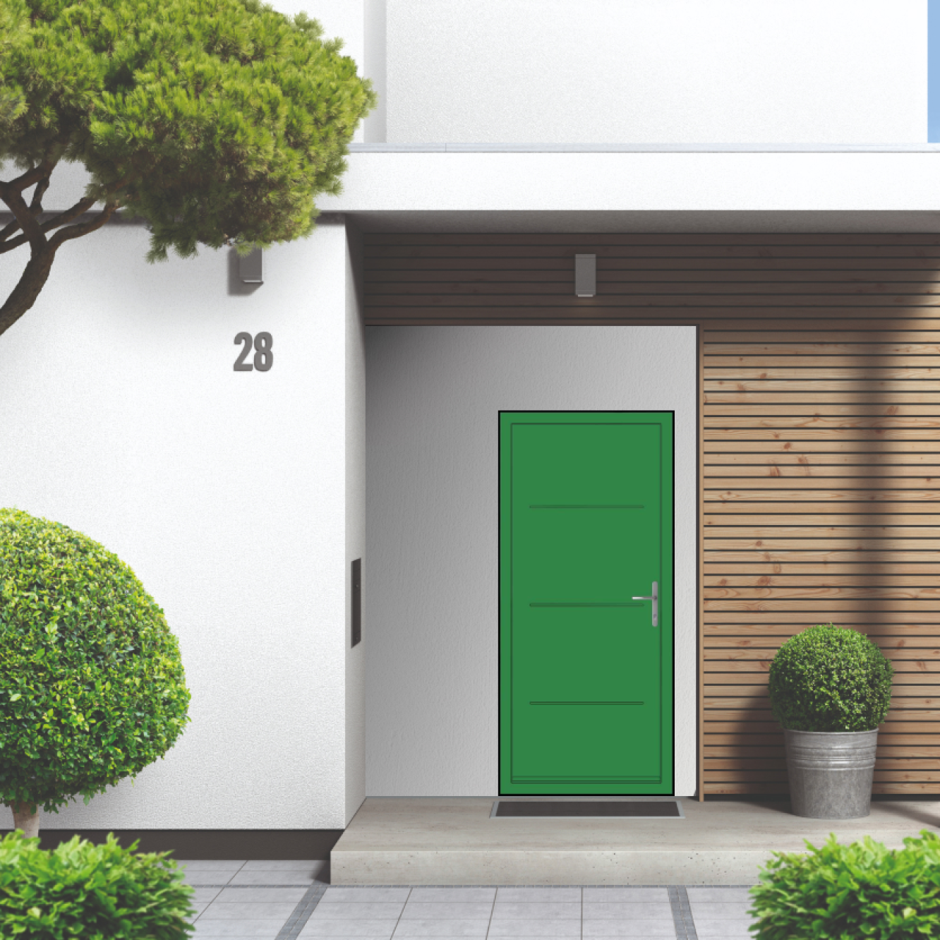 Smart Signature Millbrook Aluminium Composite Door In Traffic green (RAL 6024T) Image