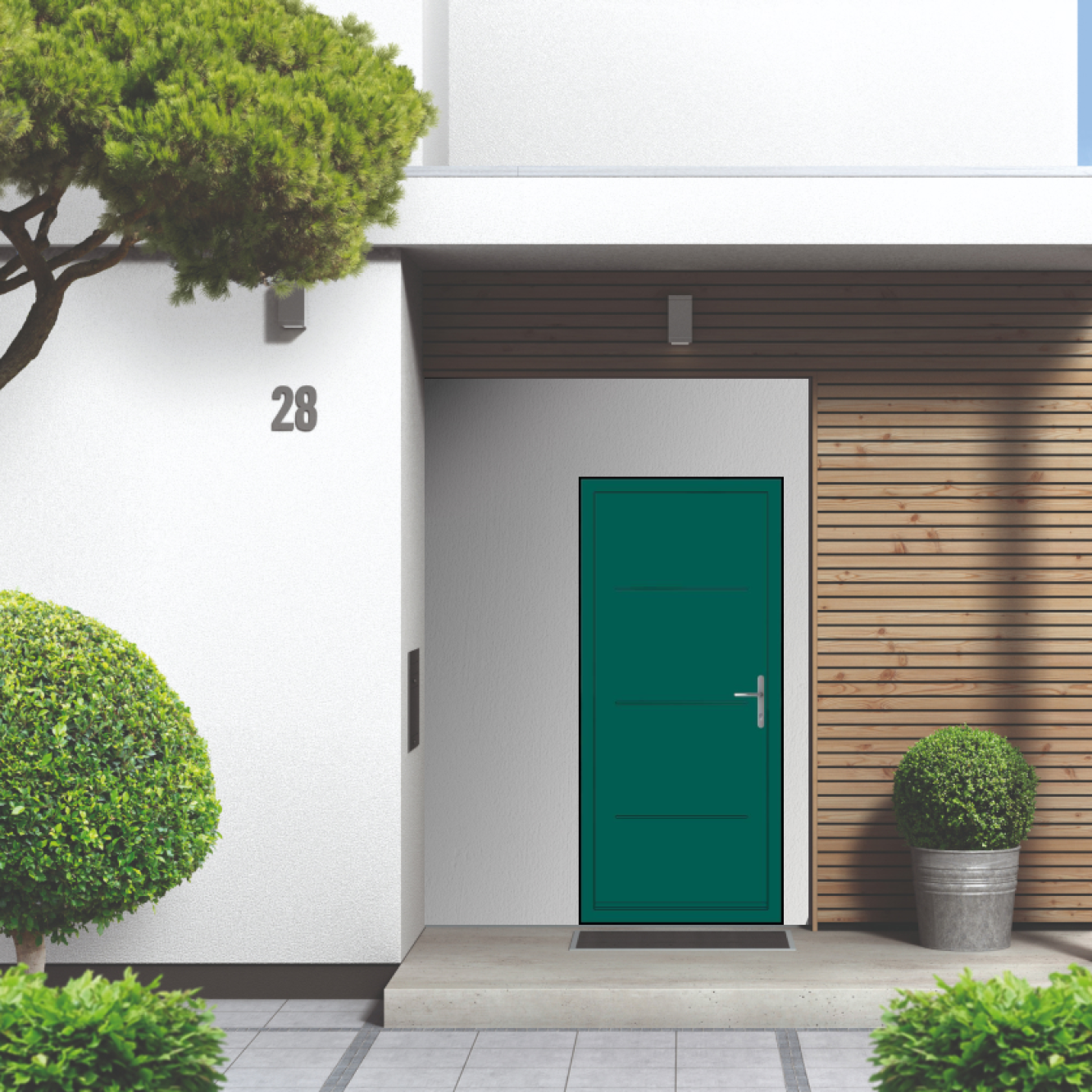 Smart Signature Millbrook Aluminium Composite Door In Opal green (RAL 6026T) Image