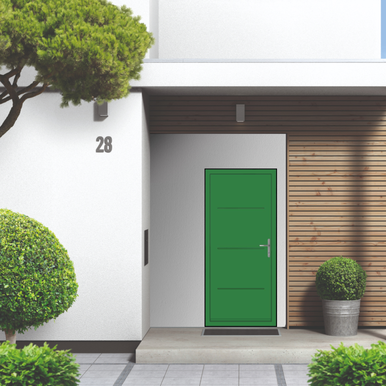 Smart Signature Millbrook Aluminium Composite Door In Signal green (RAL 6032T) Image