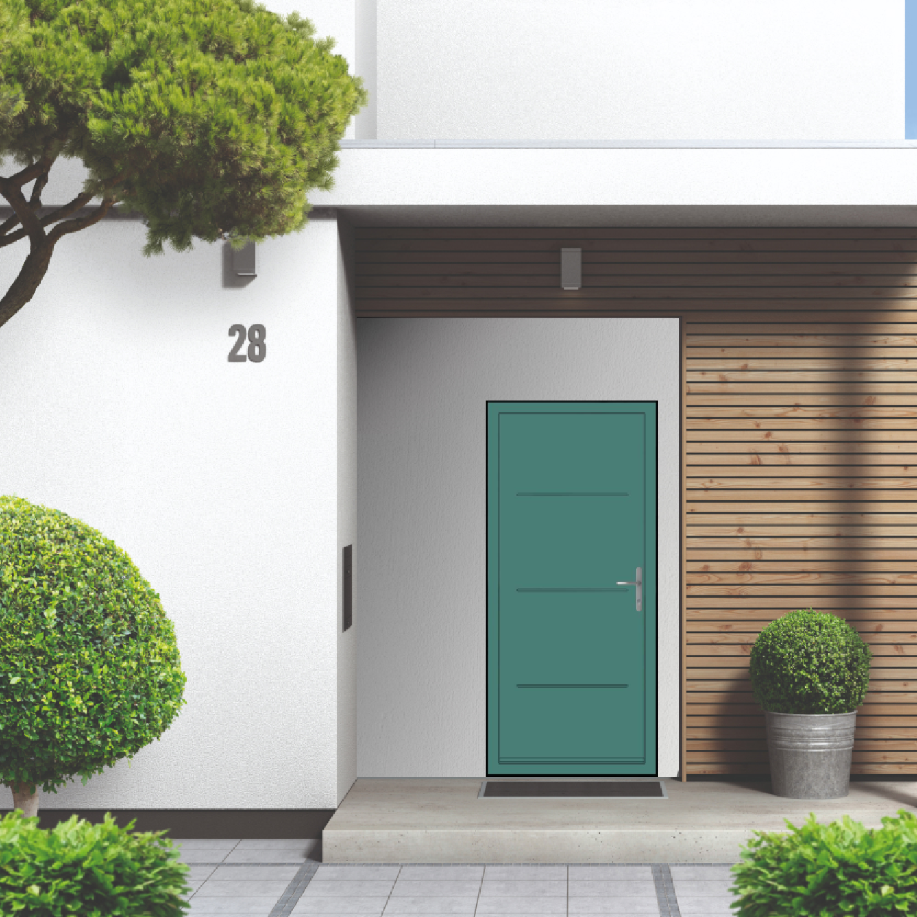Smart Signature Millbrook Aluminium Composite Door In Mint turquoise (RAL 6033T) Image