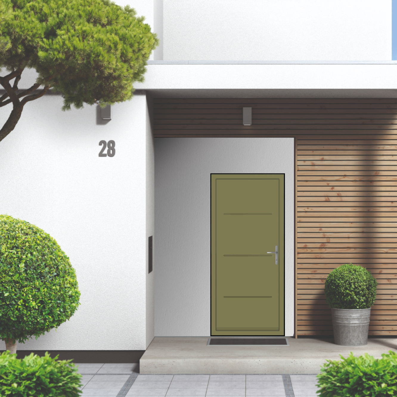 Smart Signature Millbrook Aluminium Composite Door In Olive grey (RAL 7002T) Image