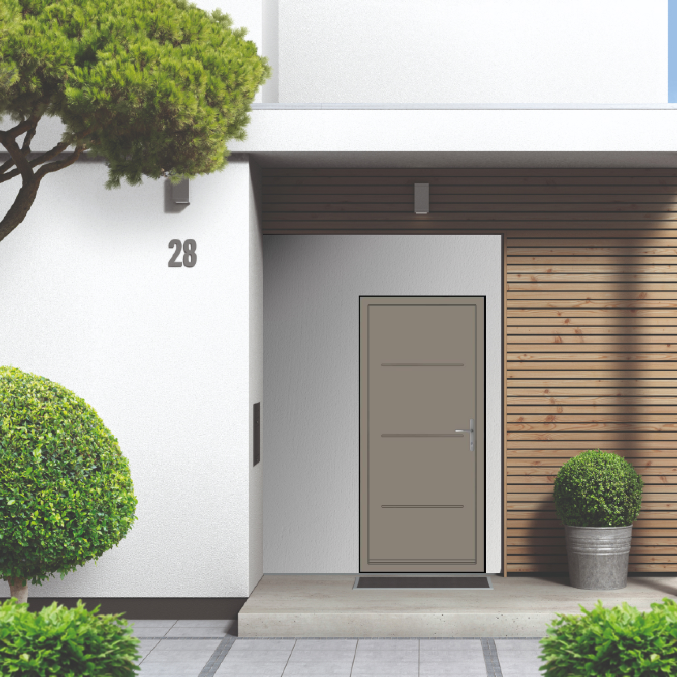 Smart Signature Millbrook Aluminium Composite Door In Pearl mouse grey (RAL 7048T) Image