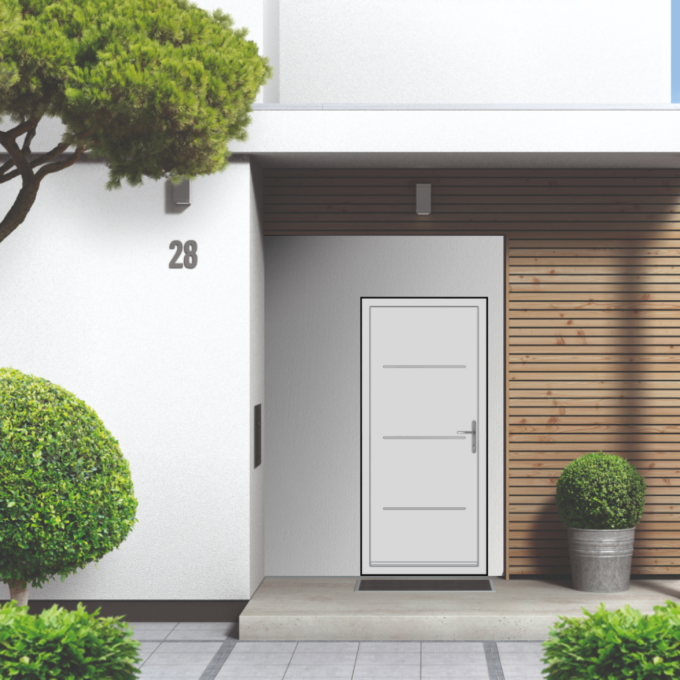 Smart Signature Millbrook Aluminium Composite Door In Papyrus white (RAL 9018T) Image
