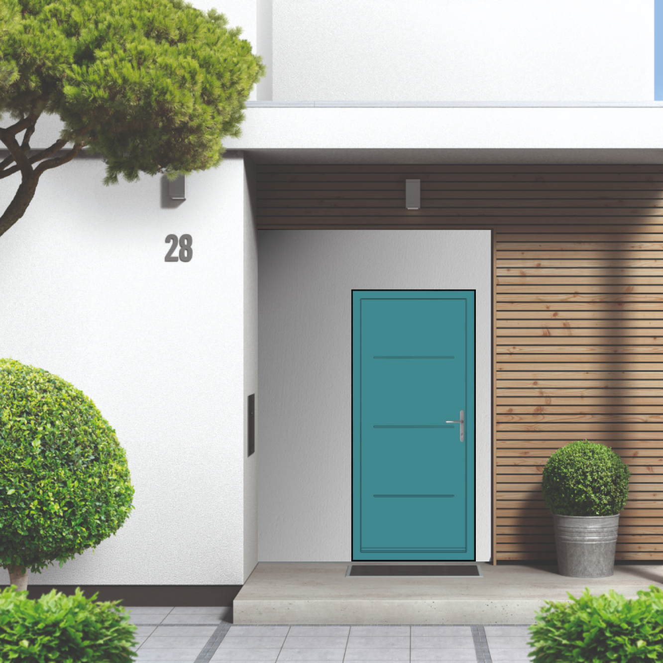 Smart Signature Millbrook Aluminium Composite Door In Turquoise blue (RAL 5018T) Image