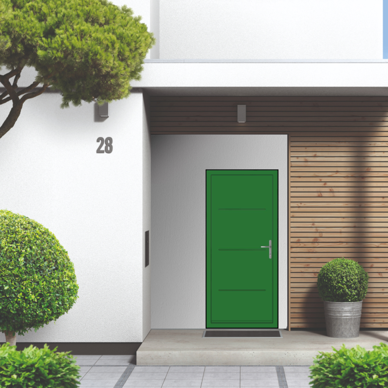 Smart Signature Millbrook Aluminium Composite Door In Emerald green (RAL 6001T) Image