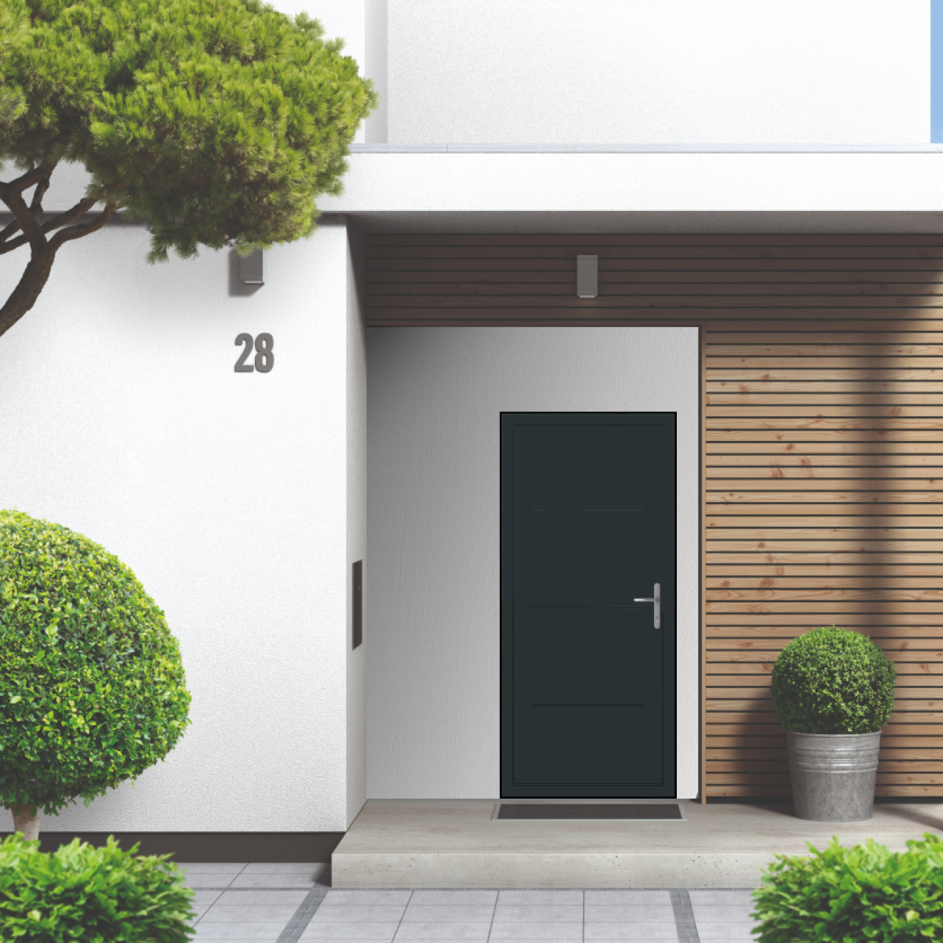 Smart Signature Millbrook Aluminium Composite Door In Anthracite grey (RAL 7016T) Image