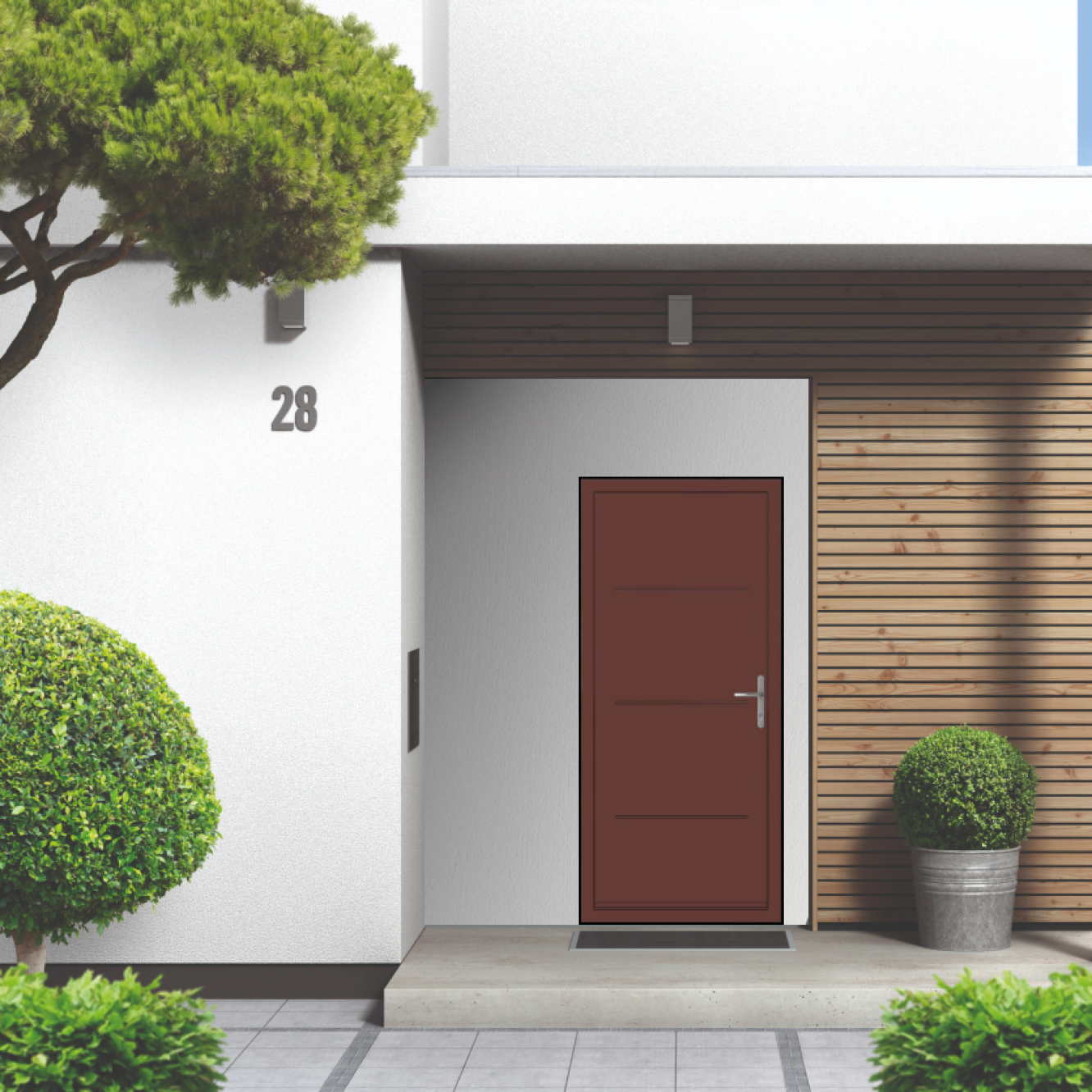 Smart Signature Millbrook Aluminium Composite Door In Chestnut brown (RAL 8015T) Image