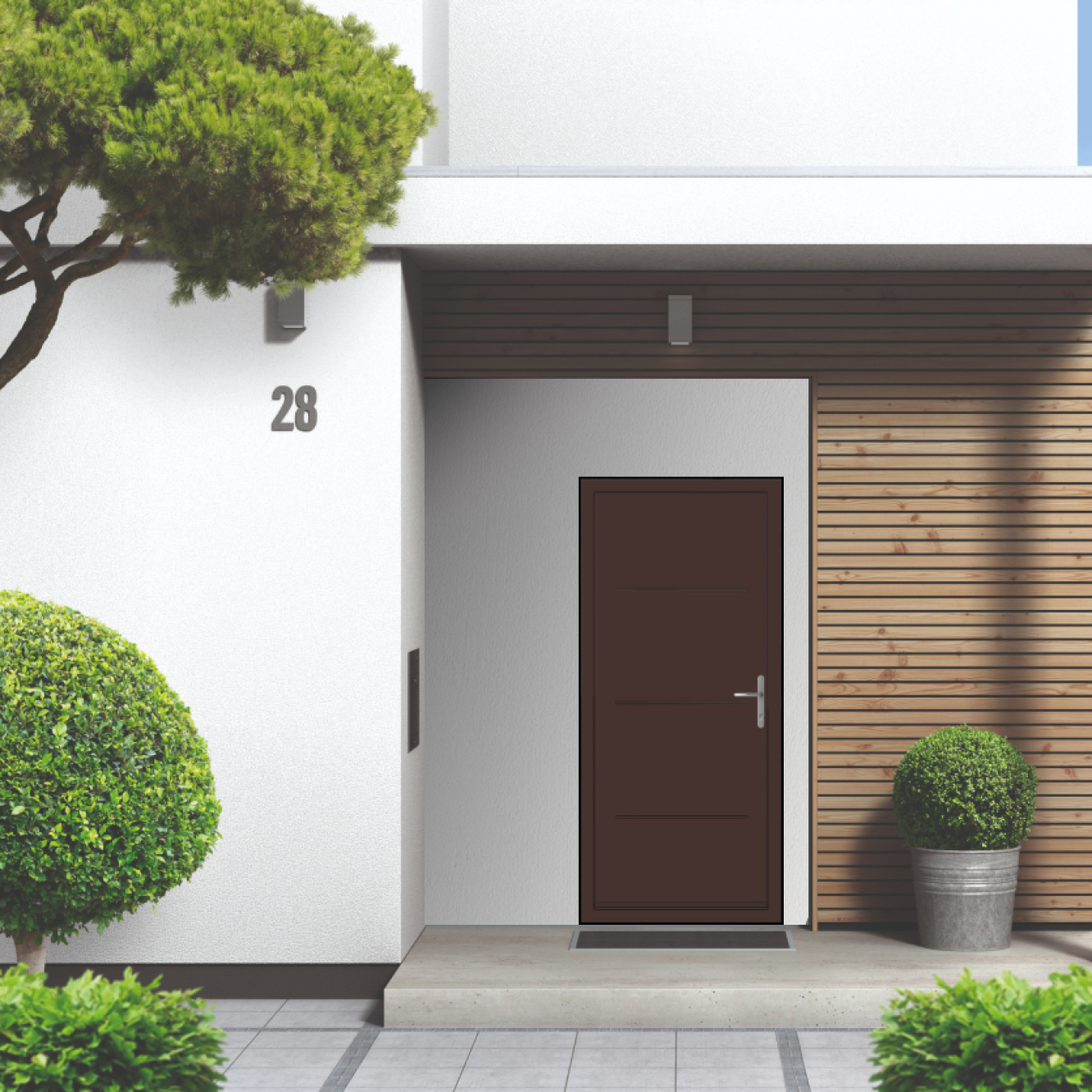Smart Signature Millbrook Aluminium Composite Door In Chocolate brown (RAL 8017T) Image