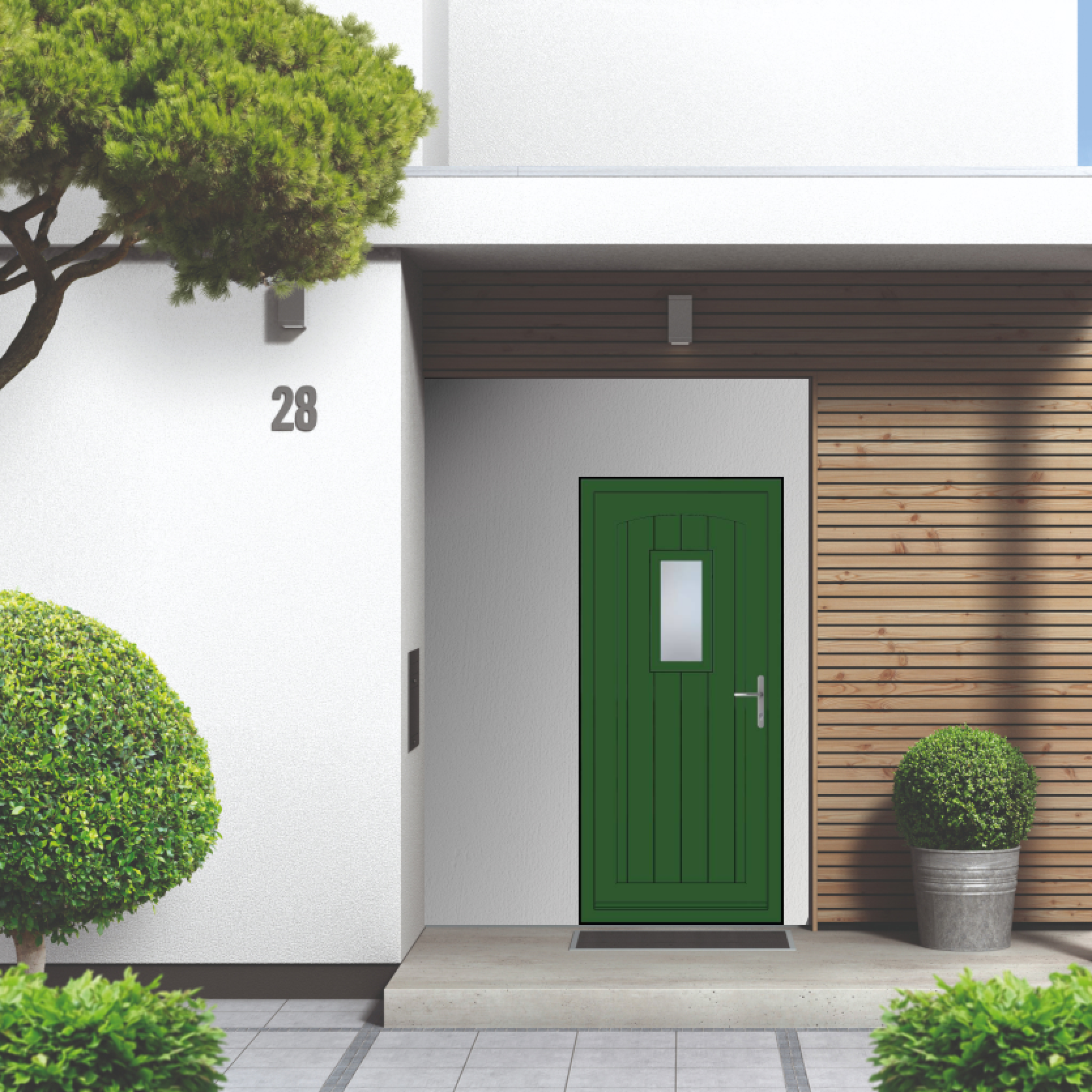 Smart Signature Broadfield Aluminium Composite Door In Leaf green
