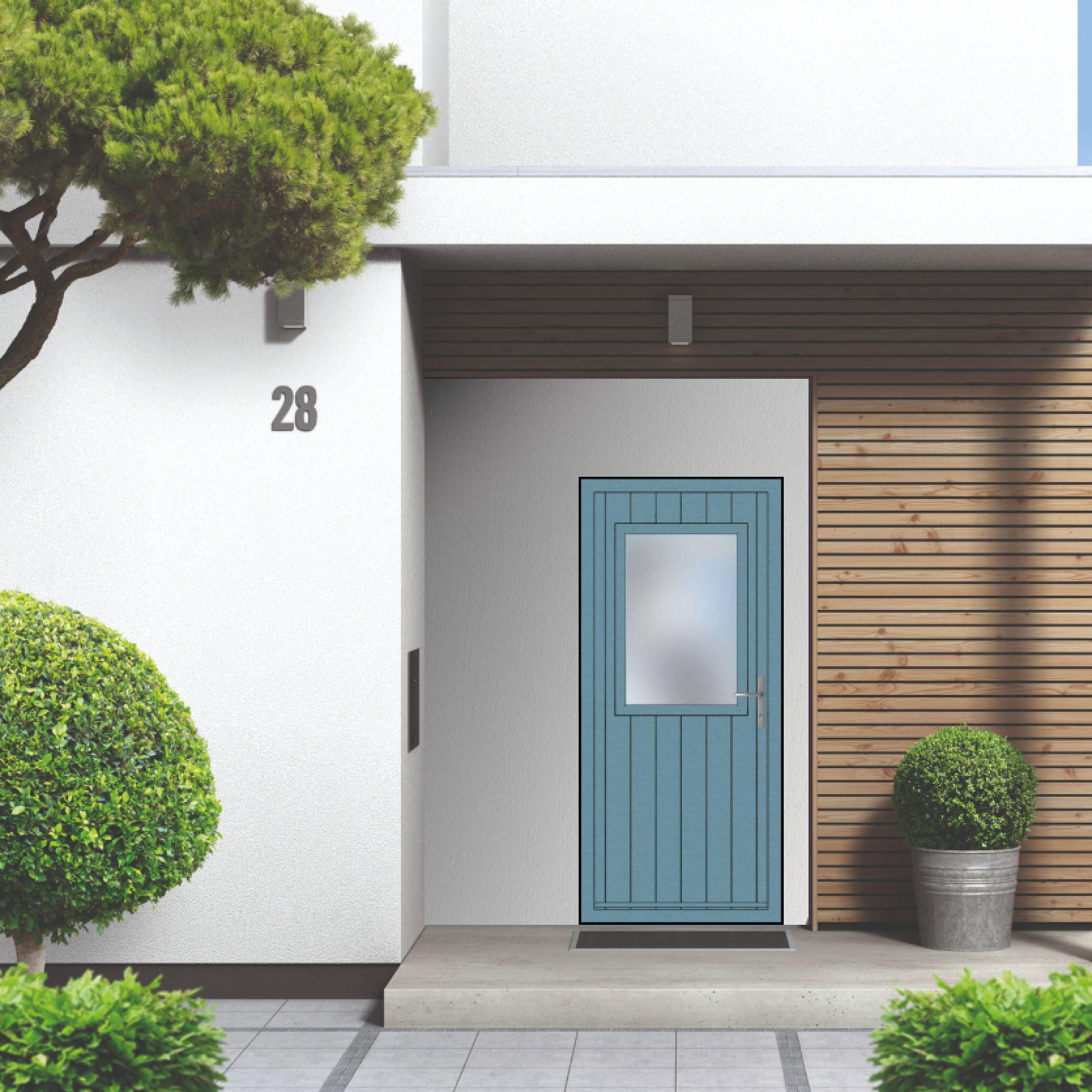 Smart Signature Woodchester Aluminium Composite Door In Steel Blue Large
                        Image