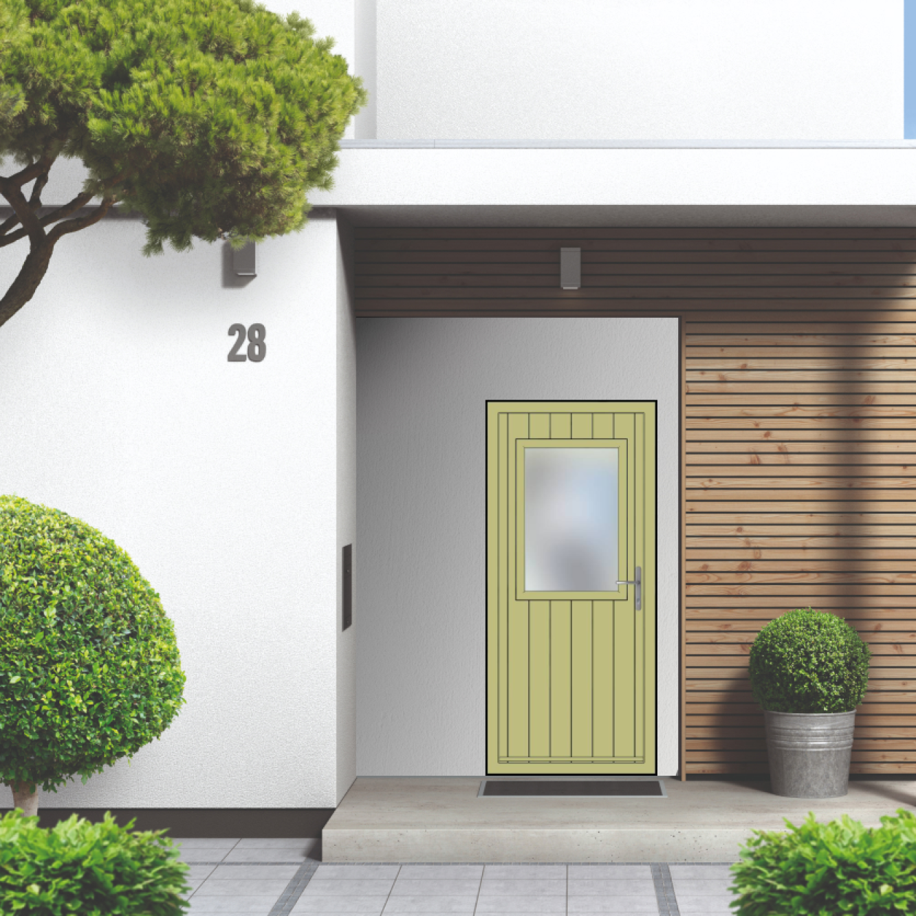 Smart Signature Woodchester Aluminium Composite Door In Green beige (RAL 1000T) Image