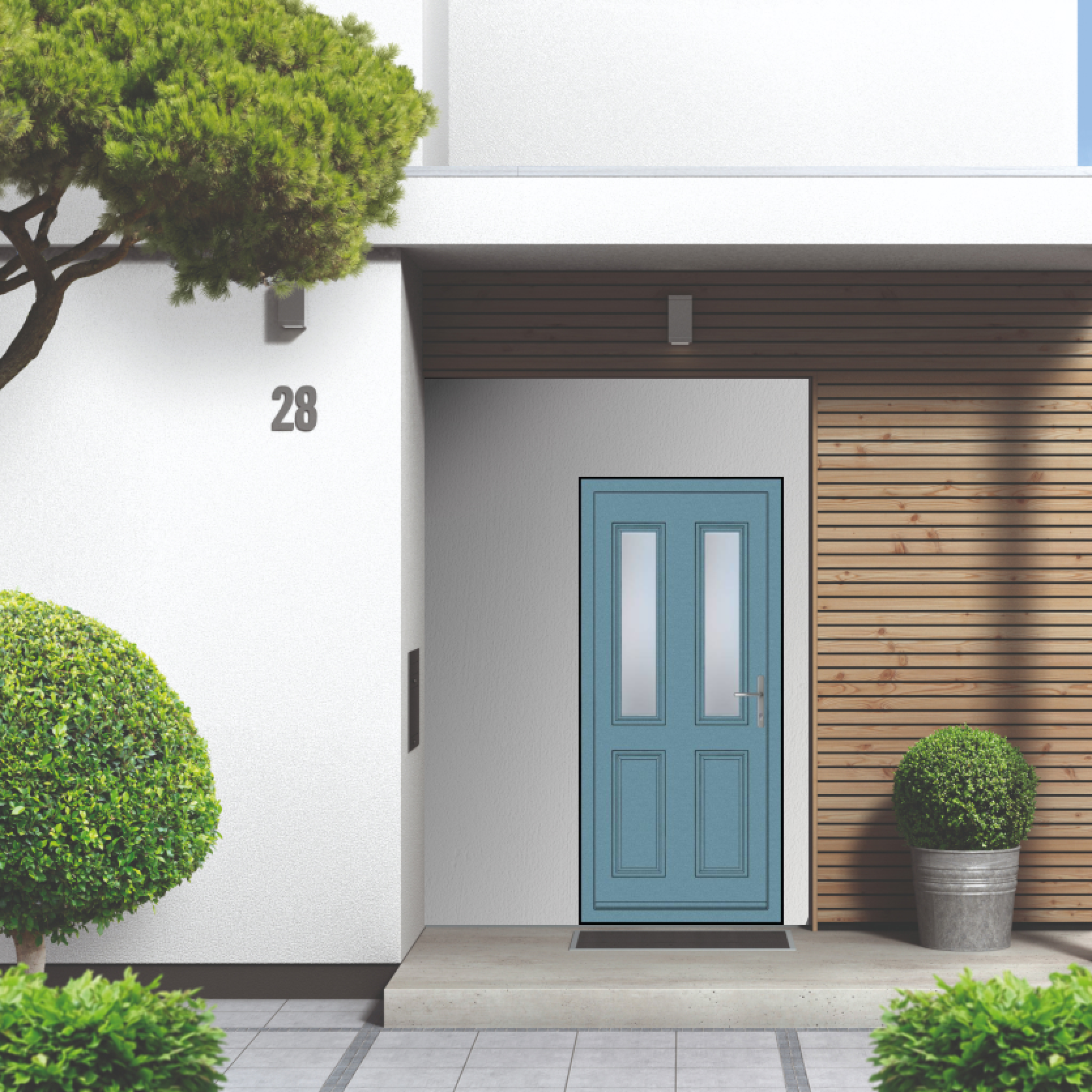 Smart Signature Harley Aluminium Composite Door In Steel Blue Large
                        Image