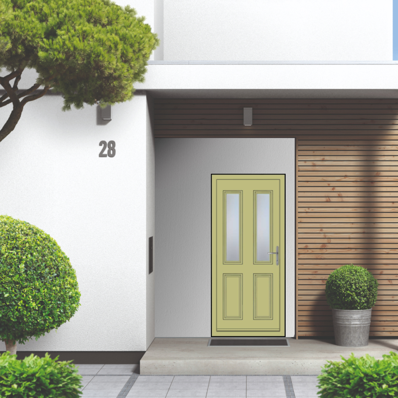 Smart Signature Harley Aluminium Composite Door In Green beige (RAL 1000T) Image