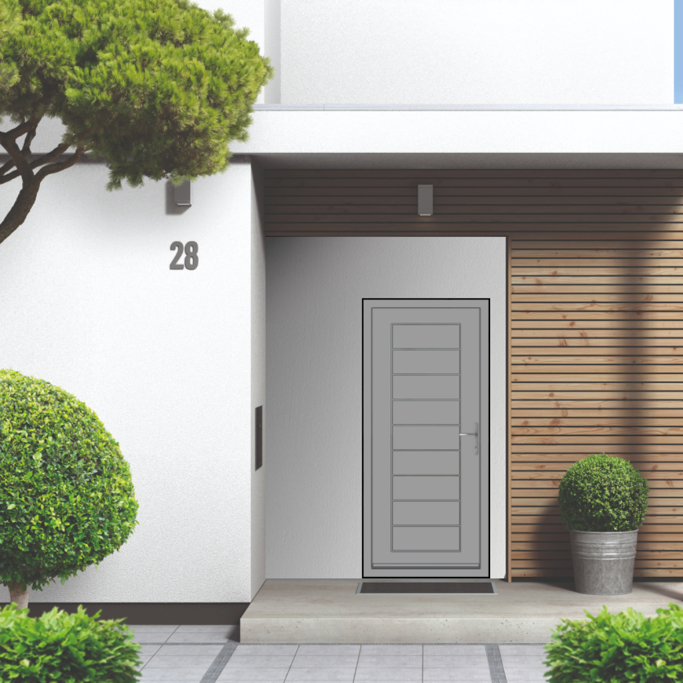 Smart Signature Portobello Aluminium Composite Door In Pearl light grey (RAL 9022T) Image