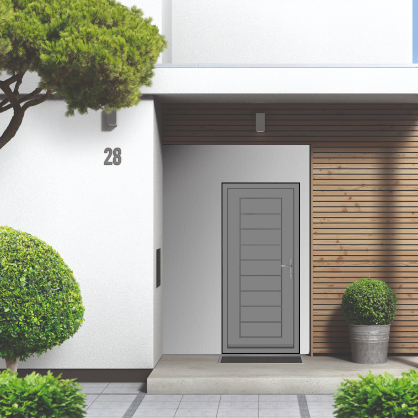 Smart Signature Portobello Aluminium Composite Door In Pearl dark grey (RAL 9023T) Image