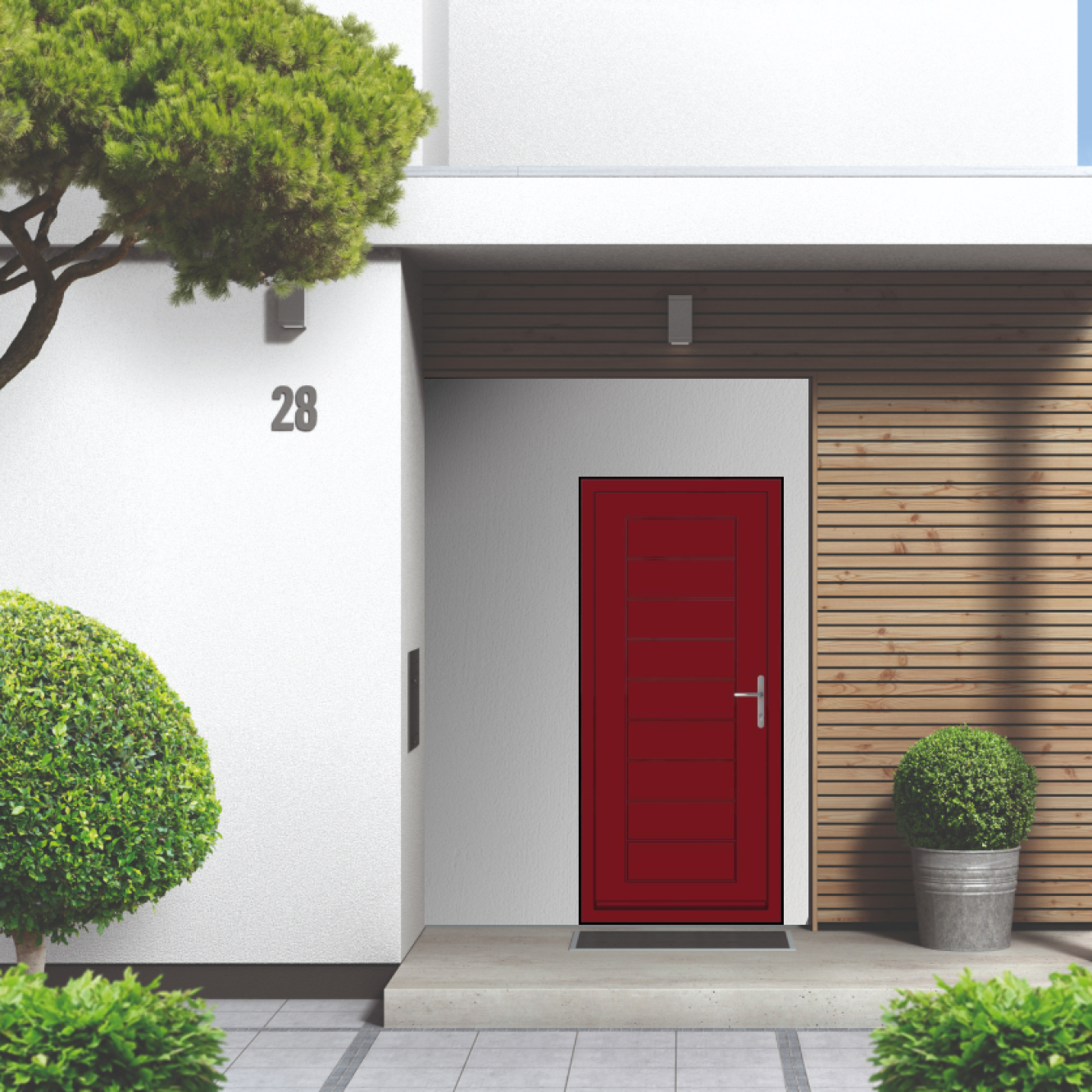 Smart Signature Portobello Aluminium Composite Door In Purple red (RAL 3004T) Image