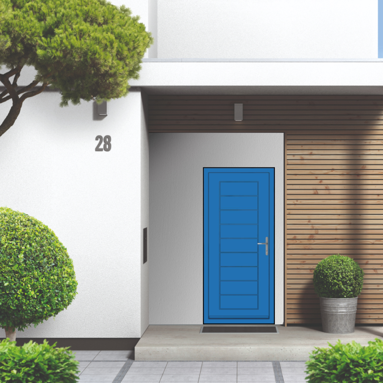 Smart Signature Portobello Aluminium Composite Door In Sky blue (RAL 5015T) Image