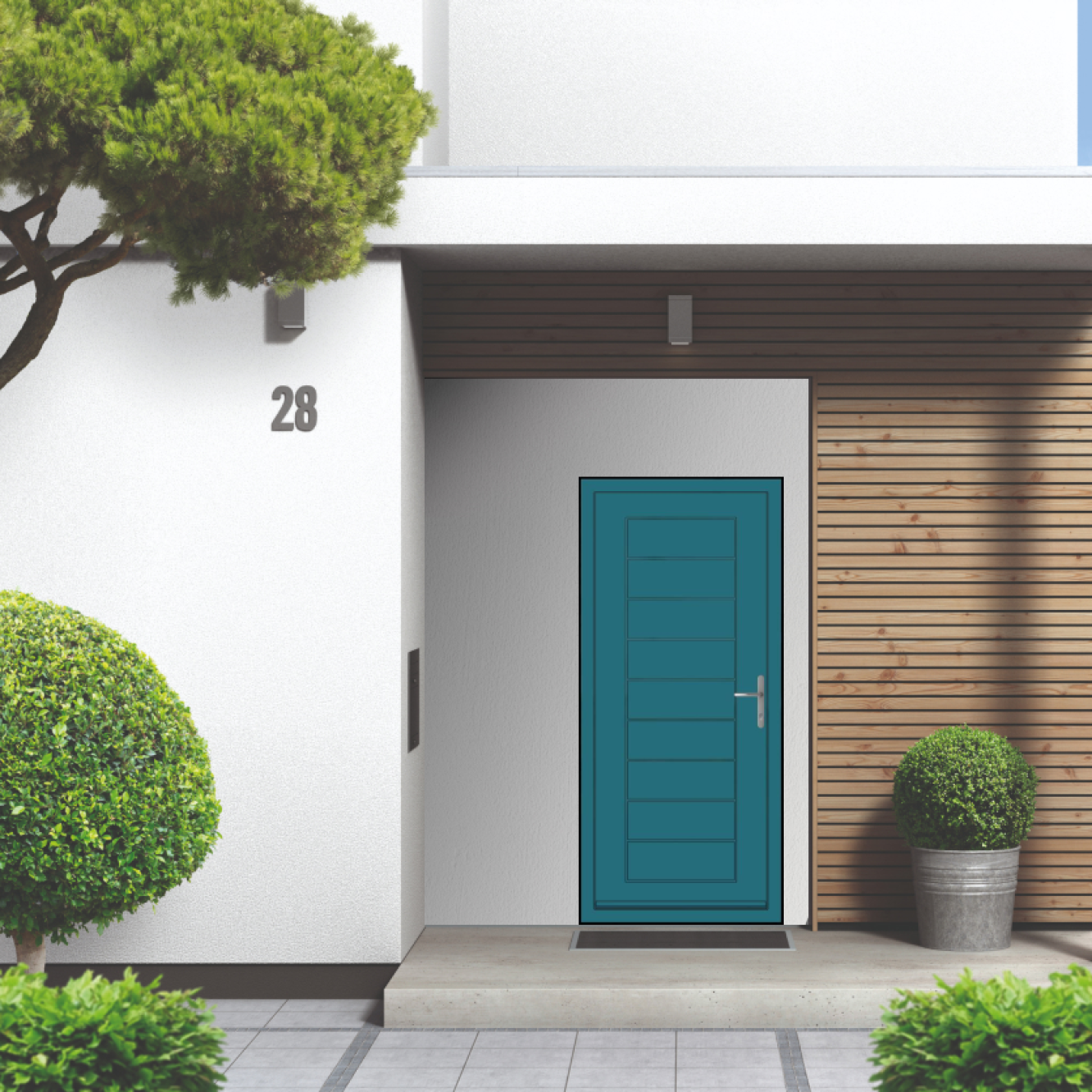 Smart Signature Portobello Aluminium Composite Door In Water blue (RAL 5021T) Image