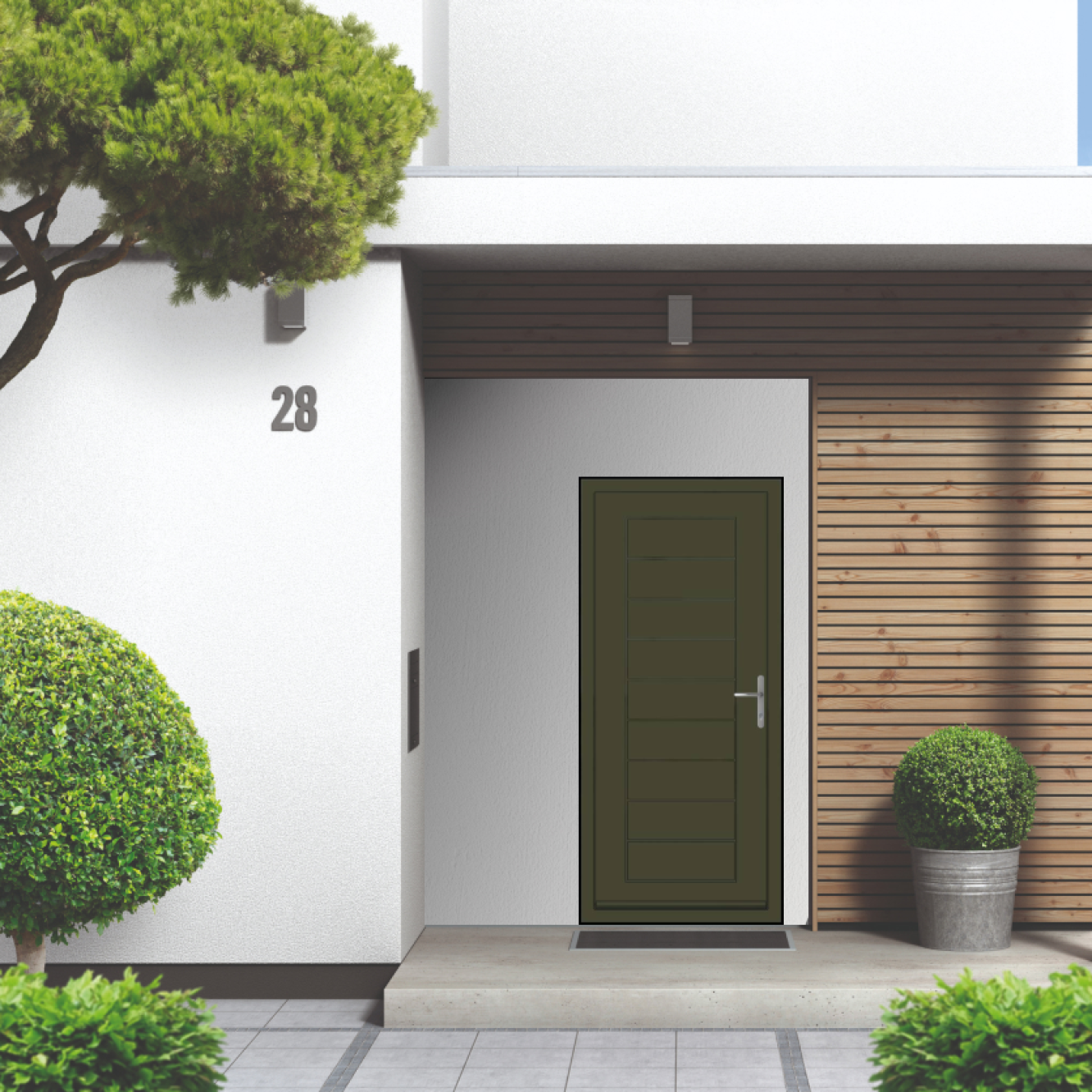 Smart Signature Portobello Aluminium Composite Door In Brown grey (RAL 7013T) Image