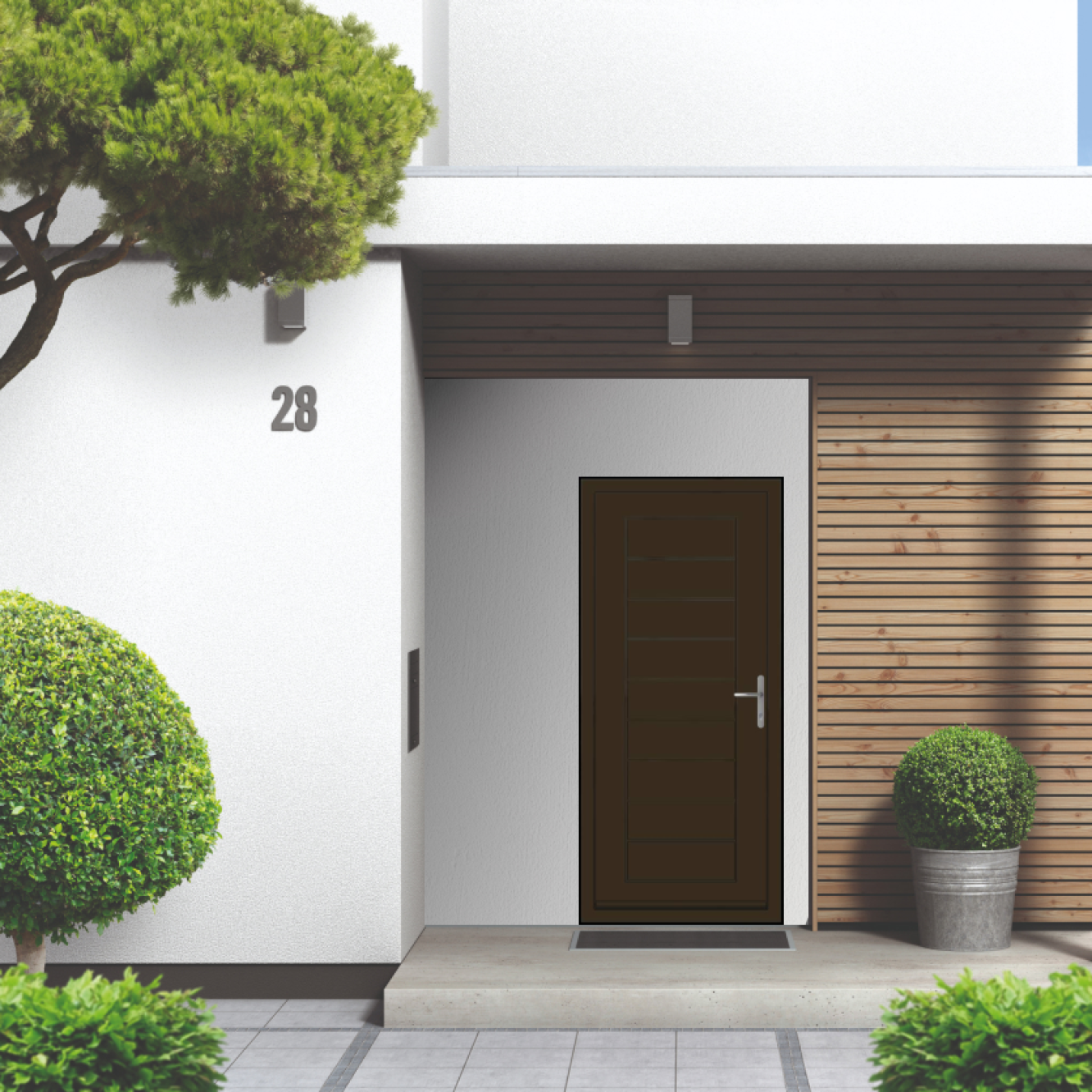 Smart Signature Portobello Aluminium Composite Door In Sepia brown (RAL 8014T) Image