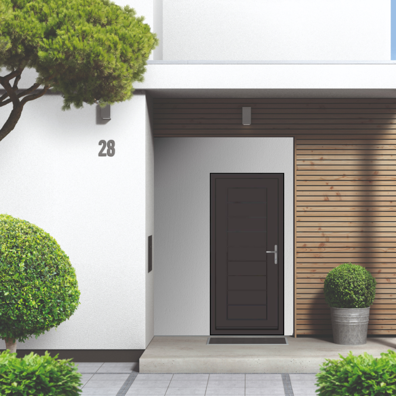Smart Signature Portobello Aluminium Composite Door In Grey brown (RAL 8019T) Image