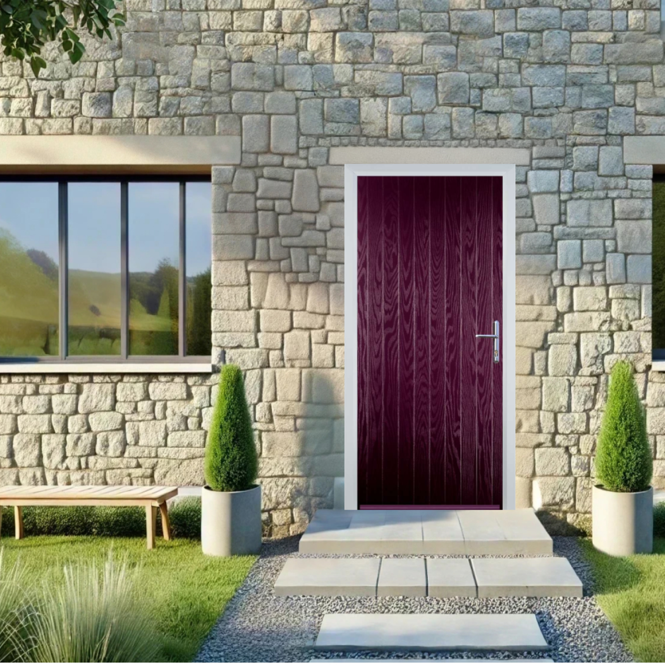 Door Stop Cottage (R) Composite Cottage Door In Purple Violet Image
