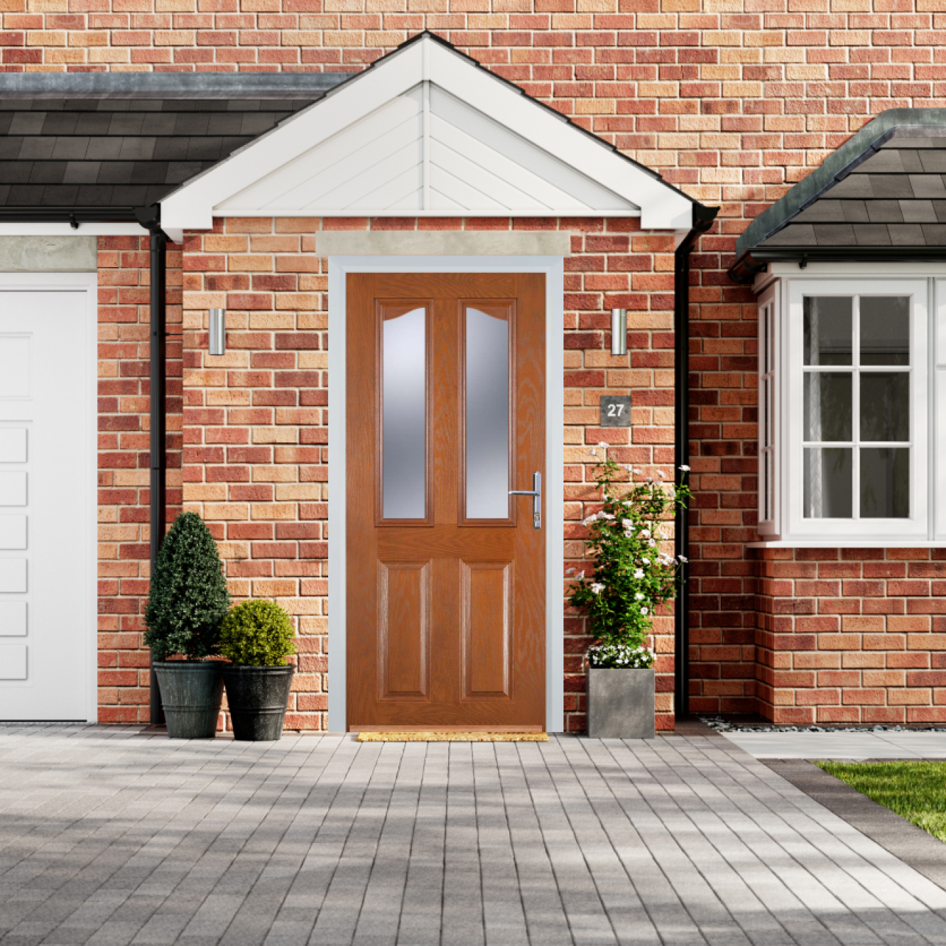 Door Stop 2 Panel 2 Angle (B) Composite Traditional Door In Oak Image