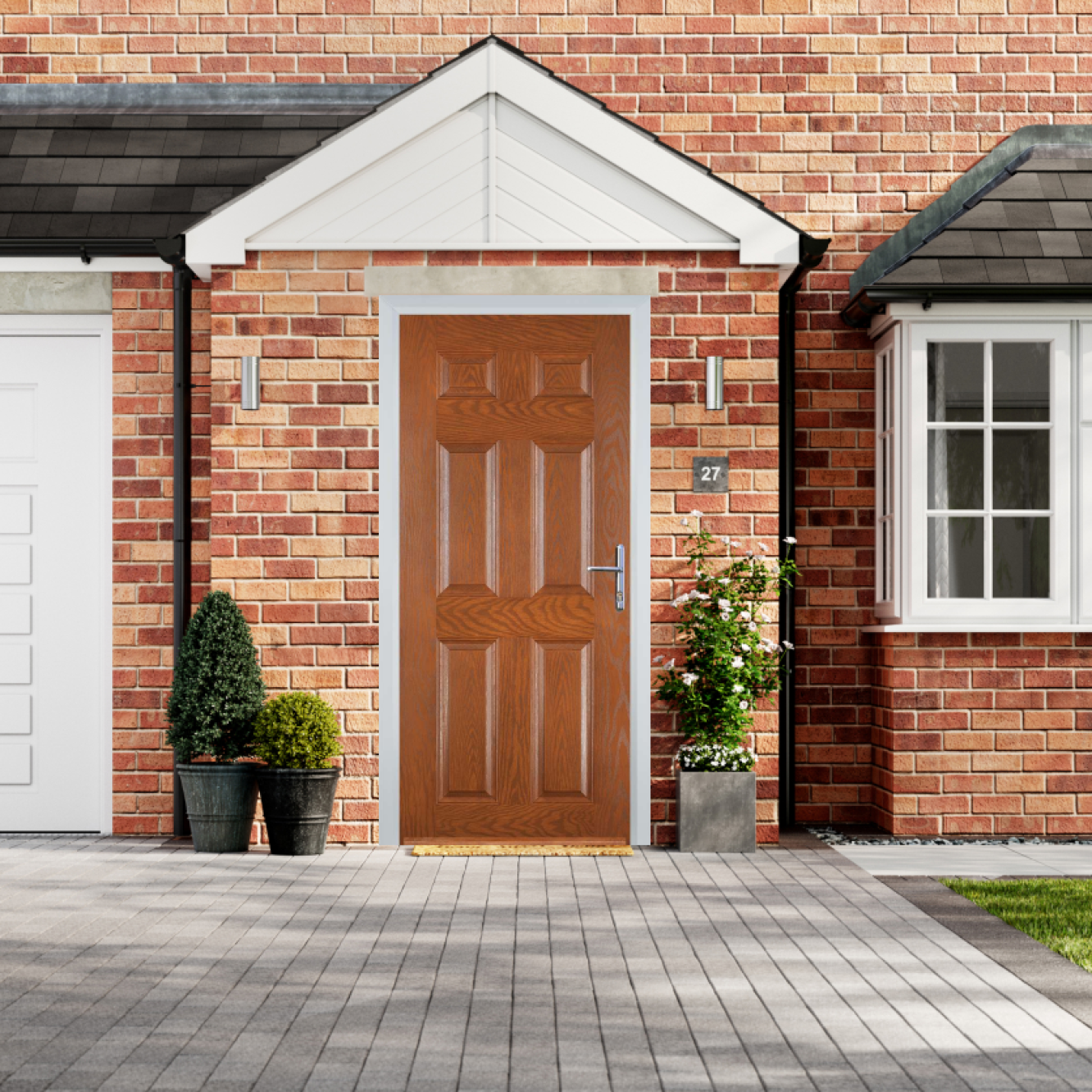 Door Stop 6 Panel (H) Composite Traditional Door In Oak Image