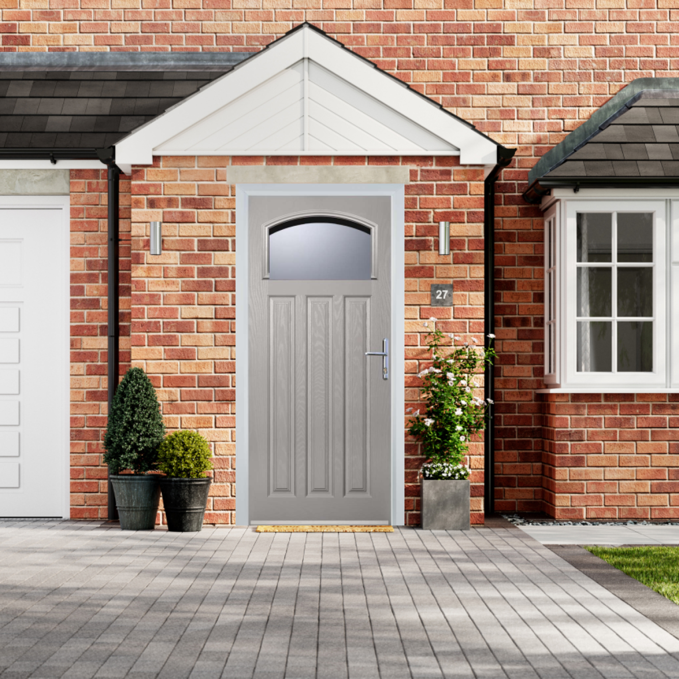 Door Stop 3 Panel 1 Square (61) Composite Traditional Door In Agate Grey Image