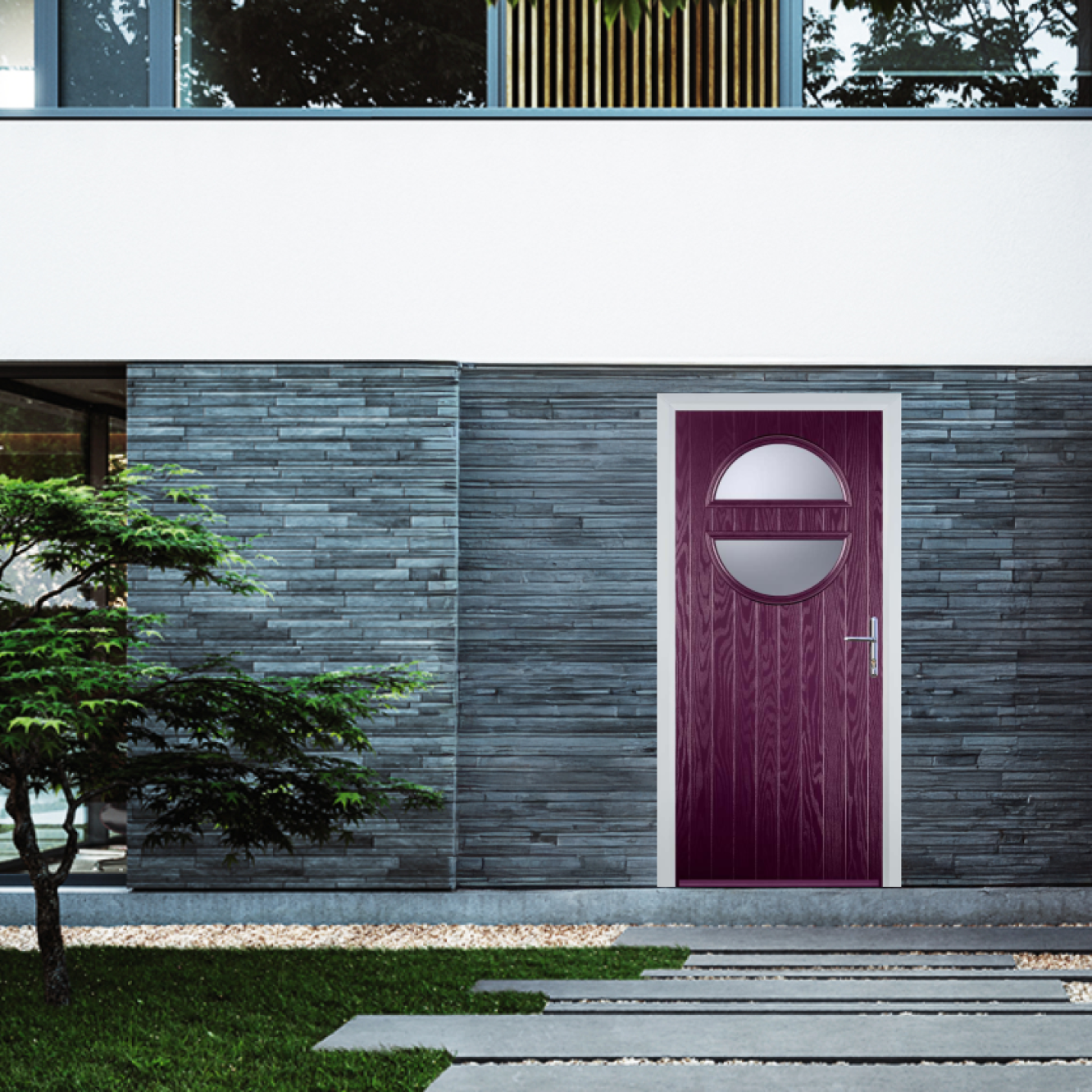 Door Stop Circle (X) Composite Contemporary Door In Purple Violet Image