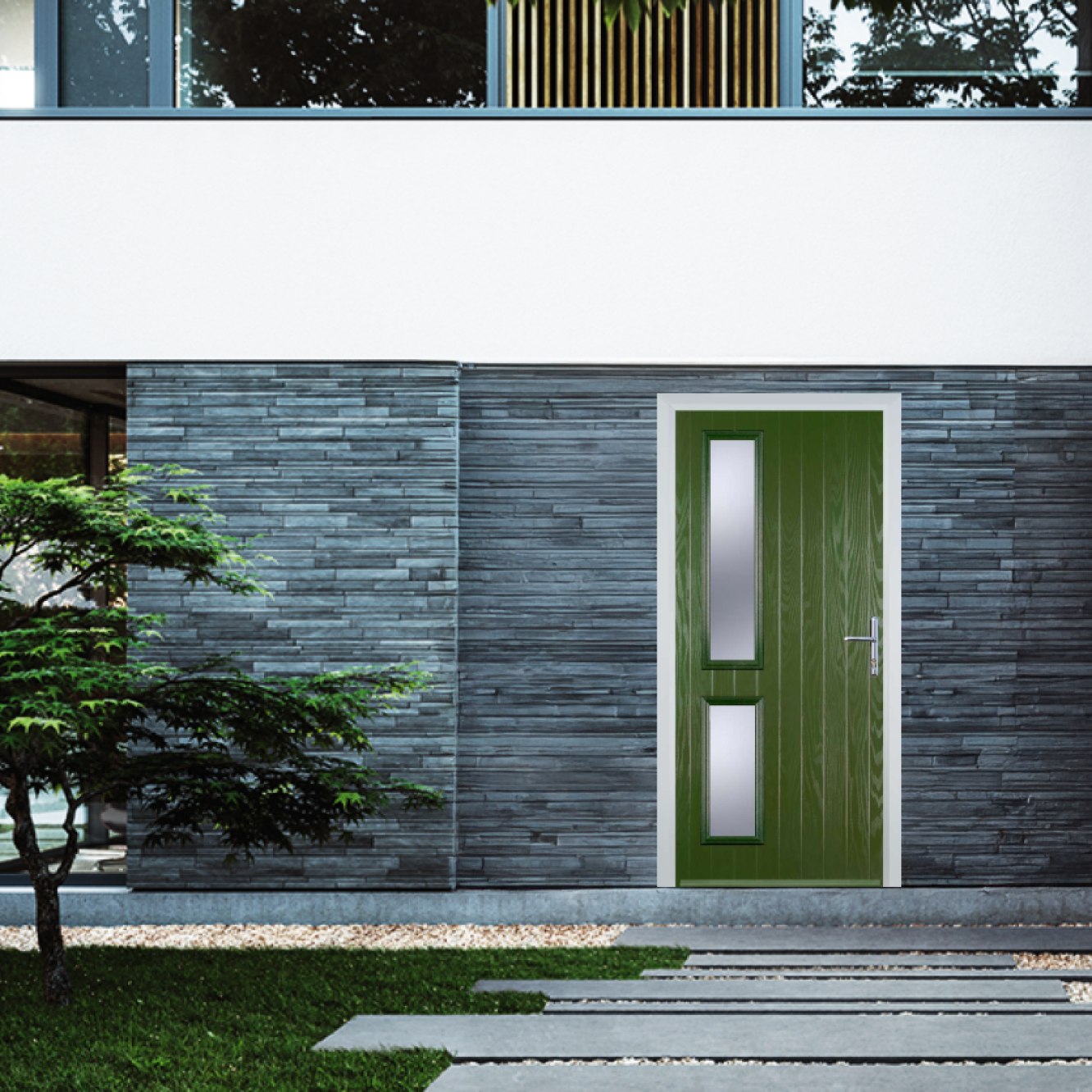 Door Stop Twin Side (ZH) Composite Contemporary Door In Fern Green Image