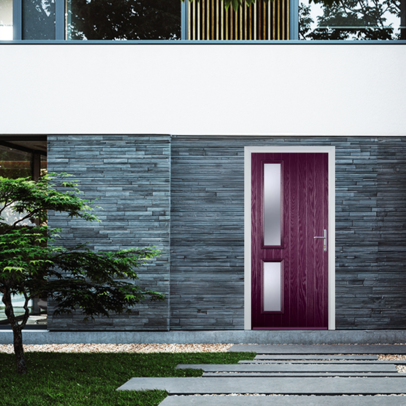 Door Stop Twin Side (ZH) Composite Contemporary Door In Purple Violet Image