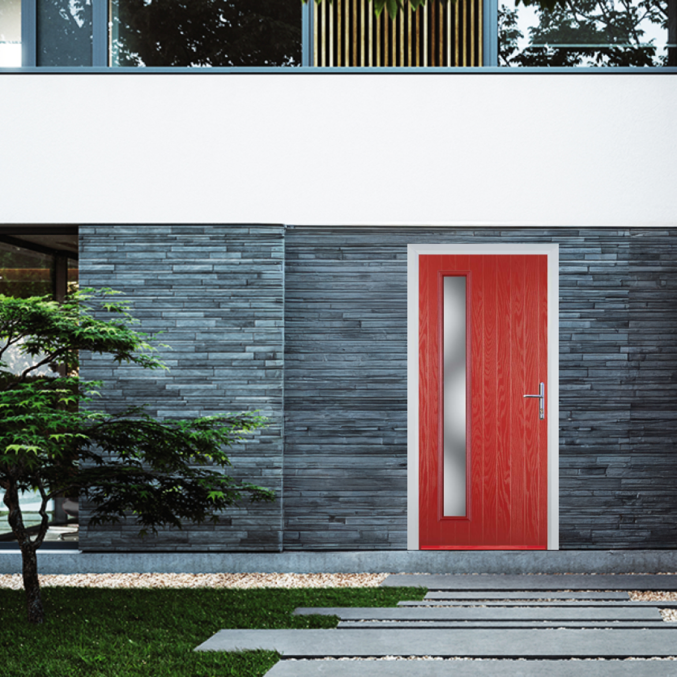 Door Stop Cottage Long (60) Composite Contemporary Door In Red Image