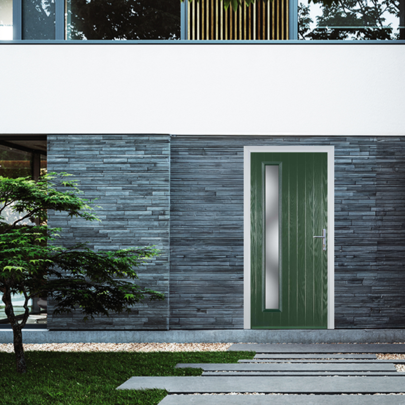 Door Stop Cottage Long (60) Composite Contemporary Door In Green Image