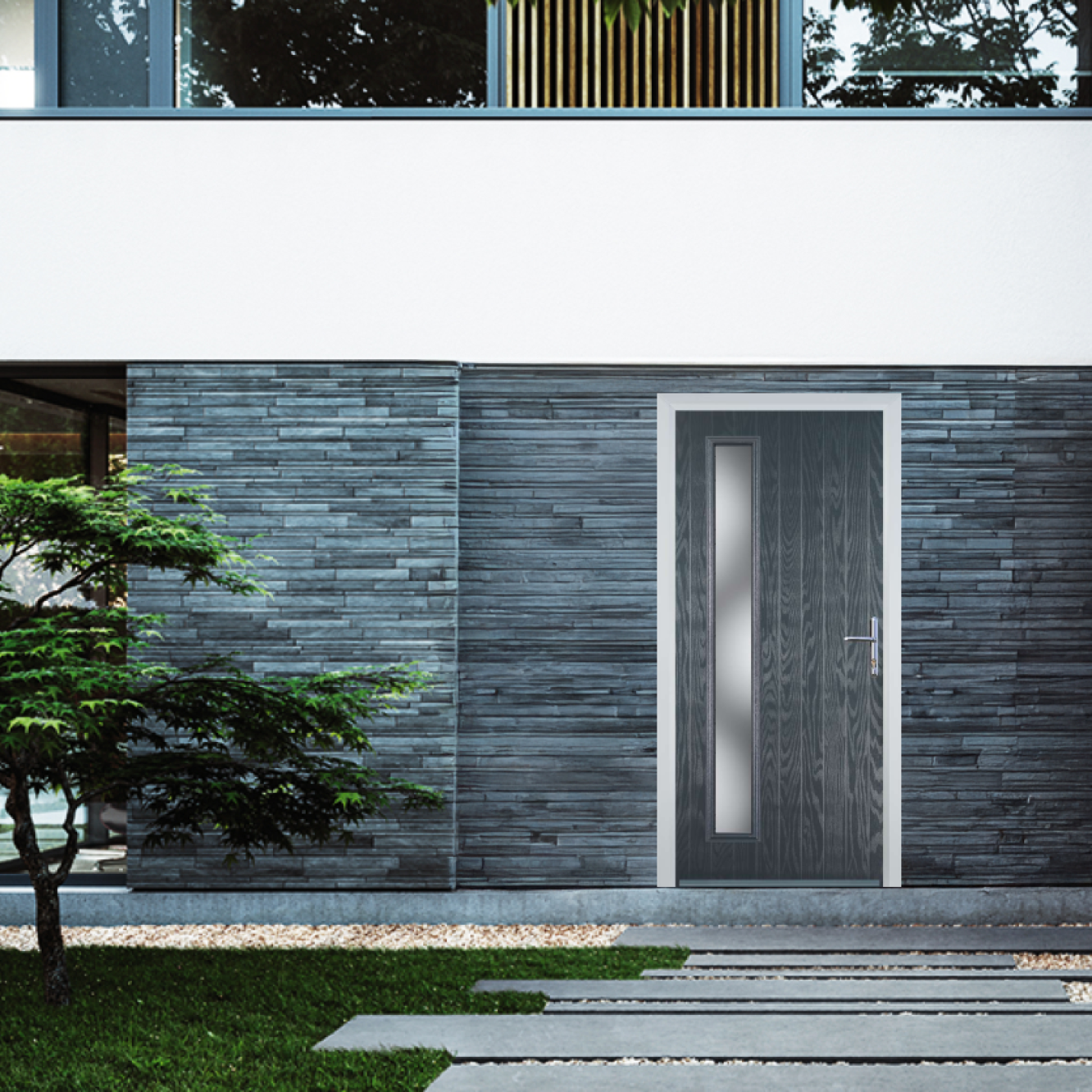 Door Stop Cottage Long (60) Composite Contemporary Door In Grey Image
